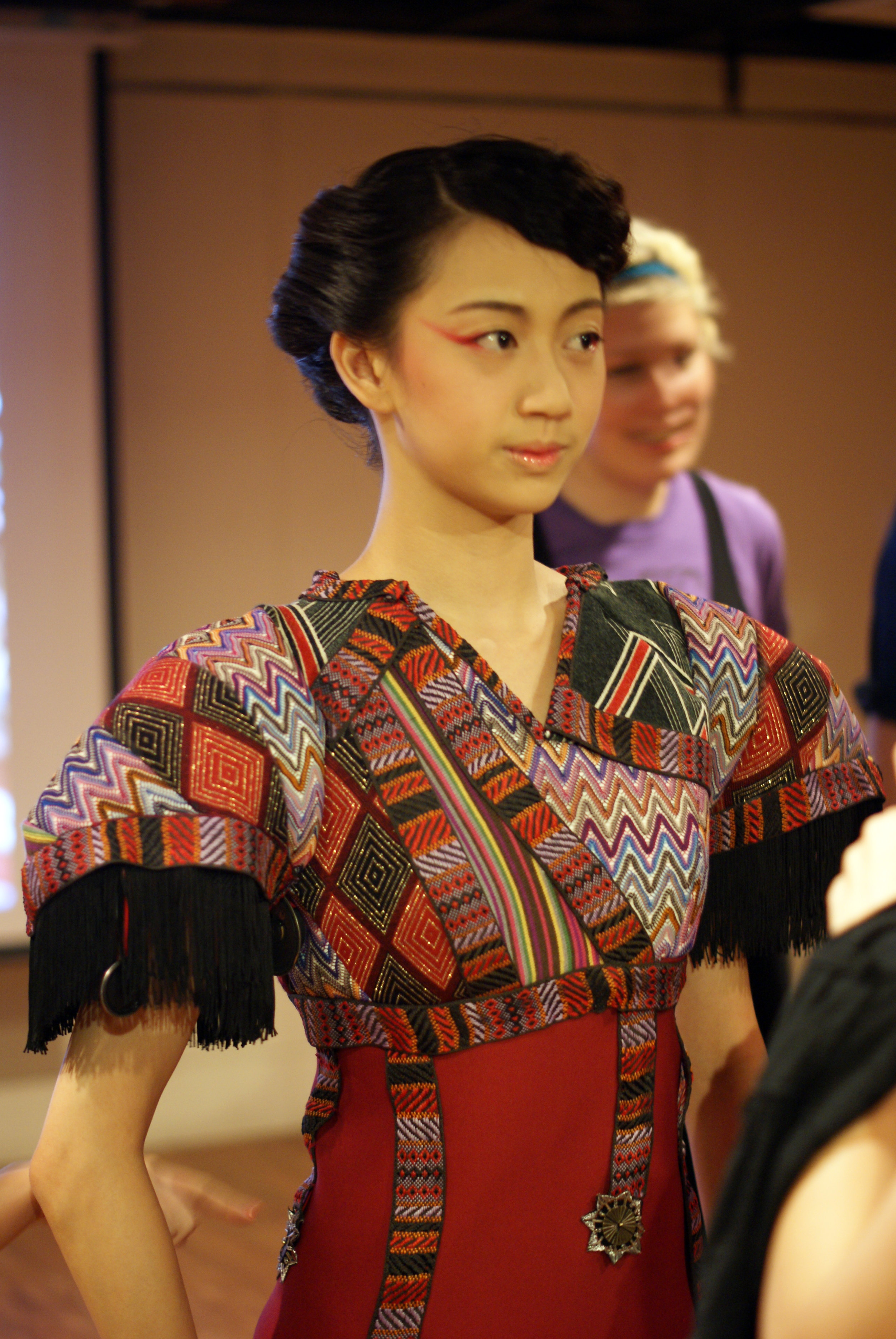 Pinyin is a performance where a dancer wears an interactive dress and explore the sound and music of the Taiwanese Aboriginal Communities.