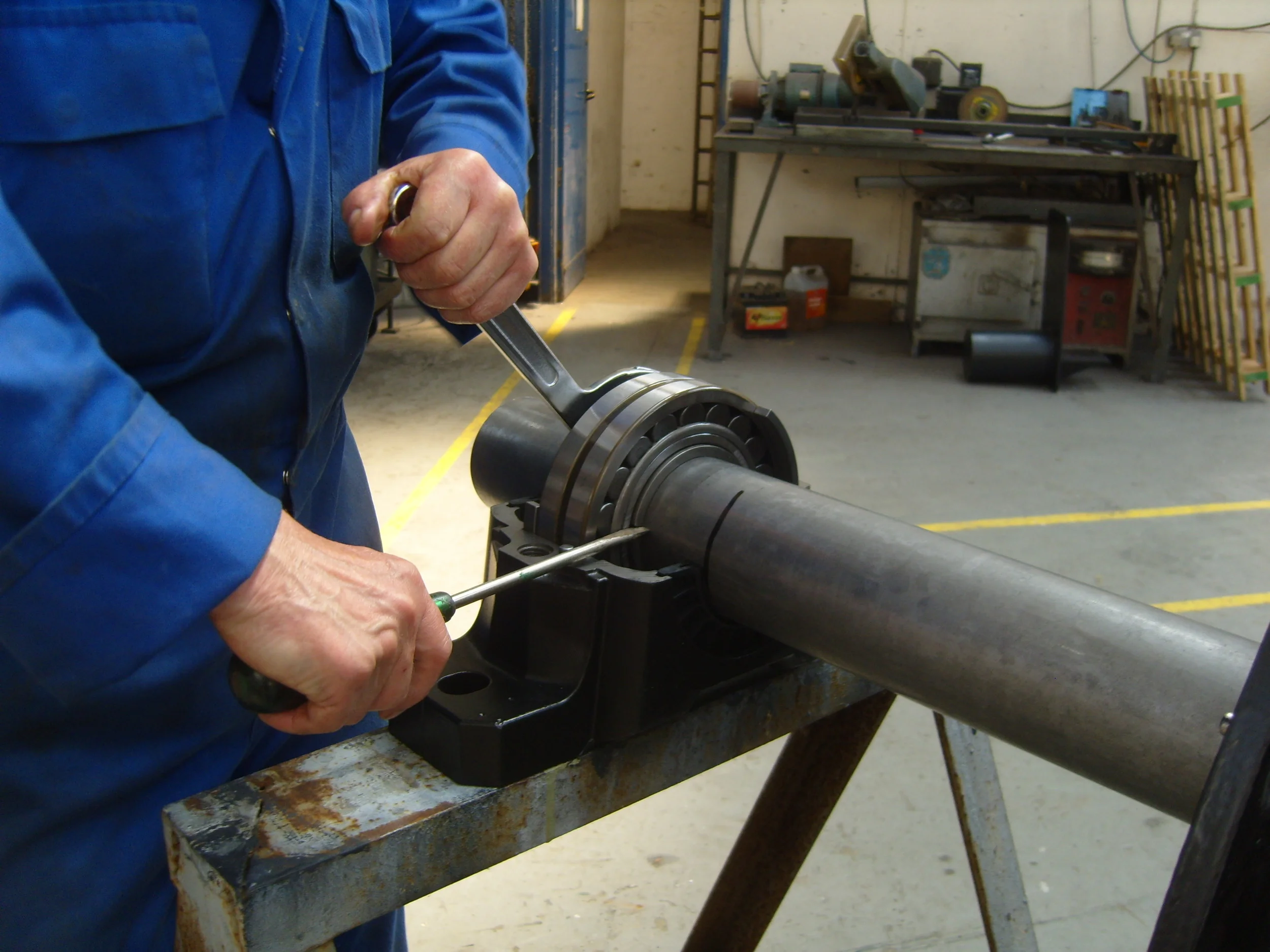 Fitting bearing to shaft