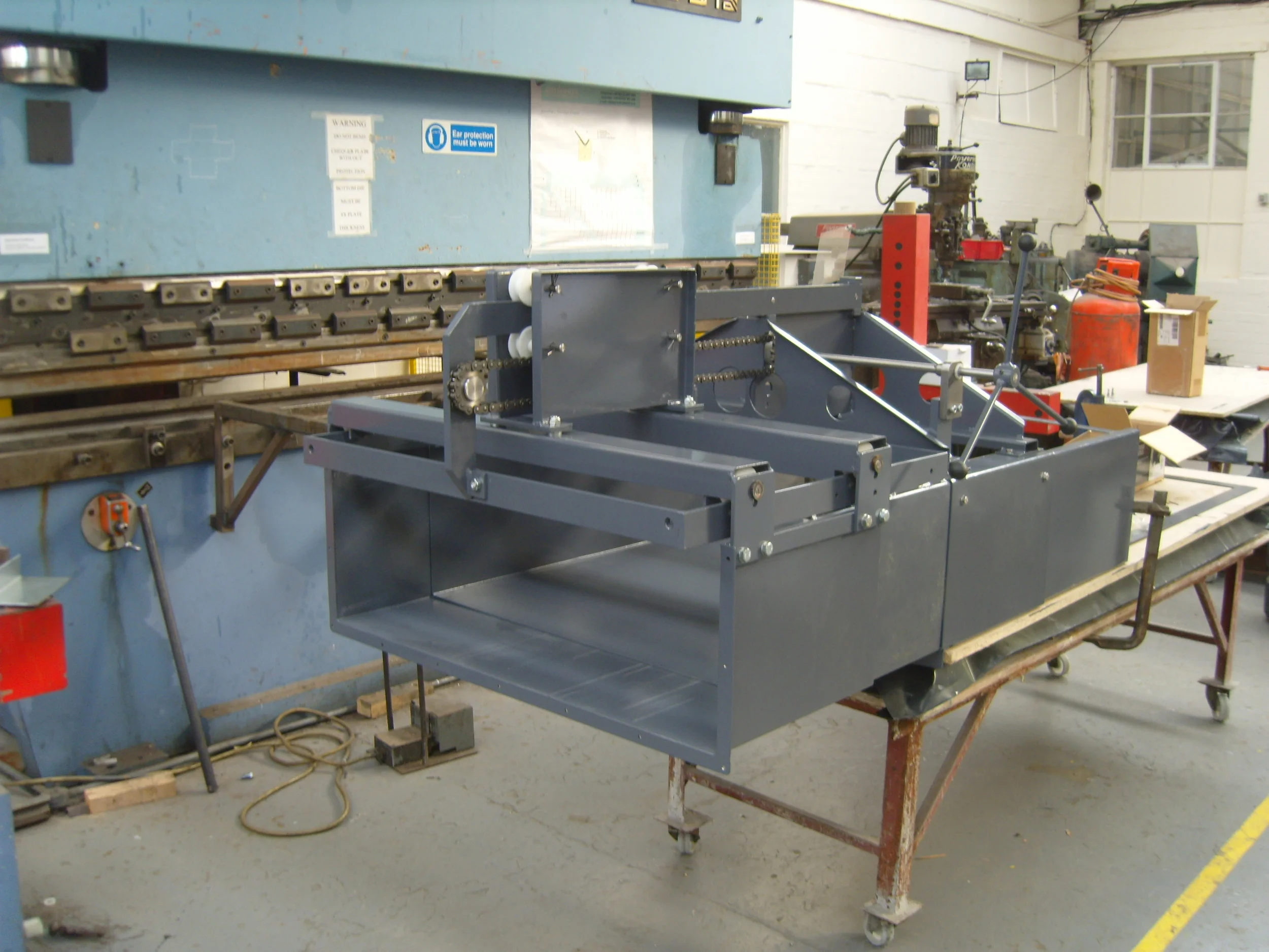 Completed, adjustable launder ready for installation on site