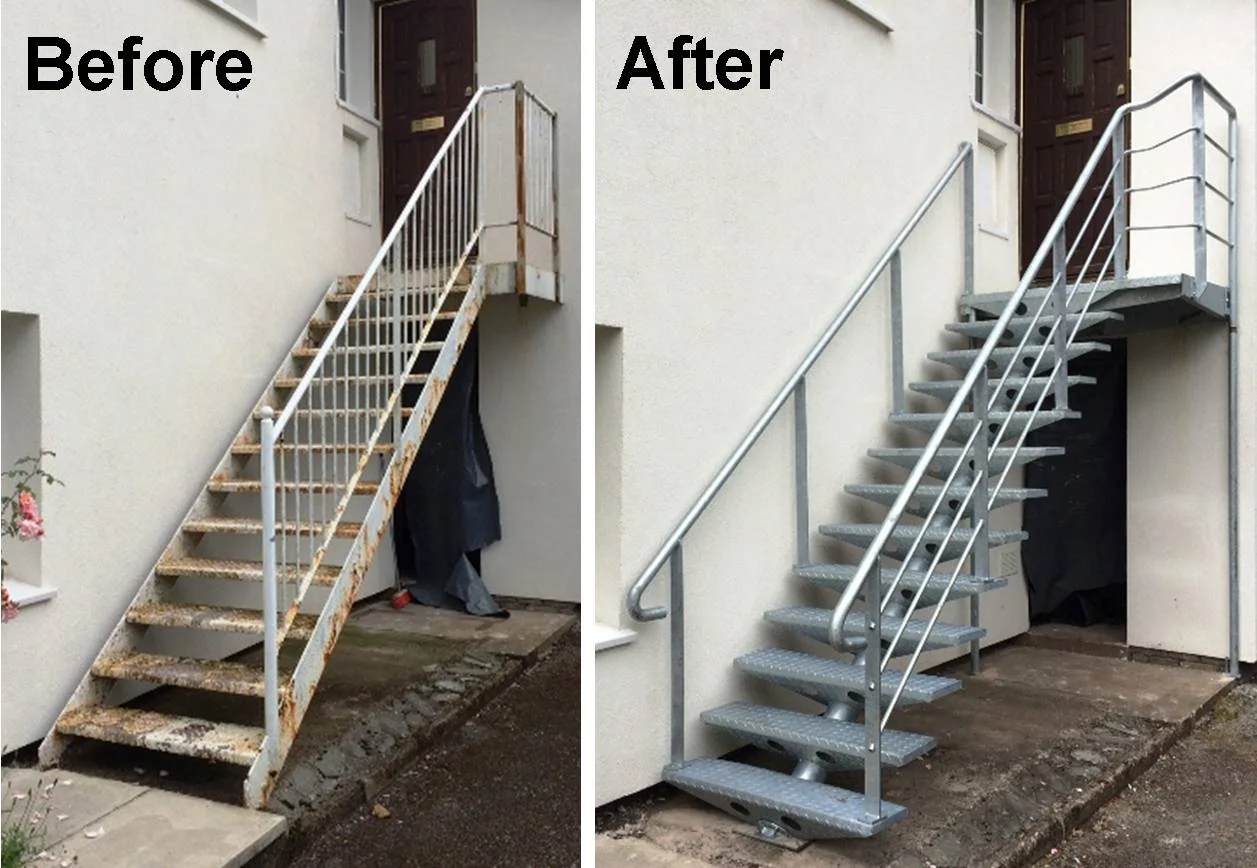 Steel staircase