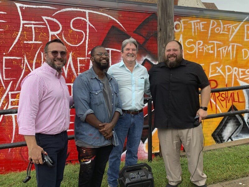 Blake Lynch, Chandler Watson, Mayor John Brown, Brecken Wagnor “Marshall in Motion”