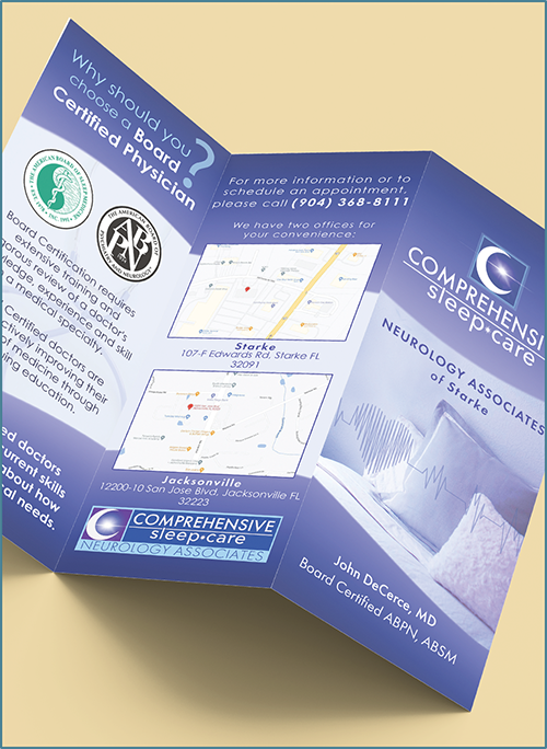 print graphic design brochure with healthcare branding