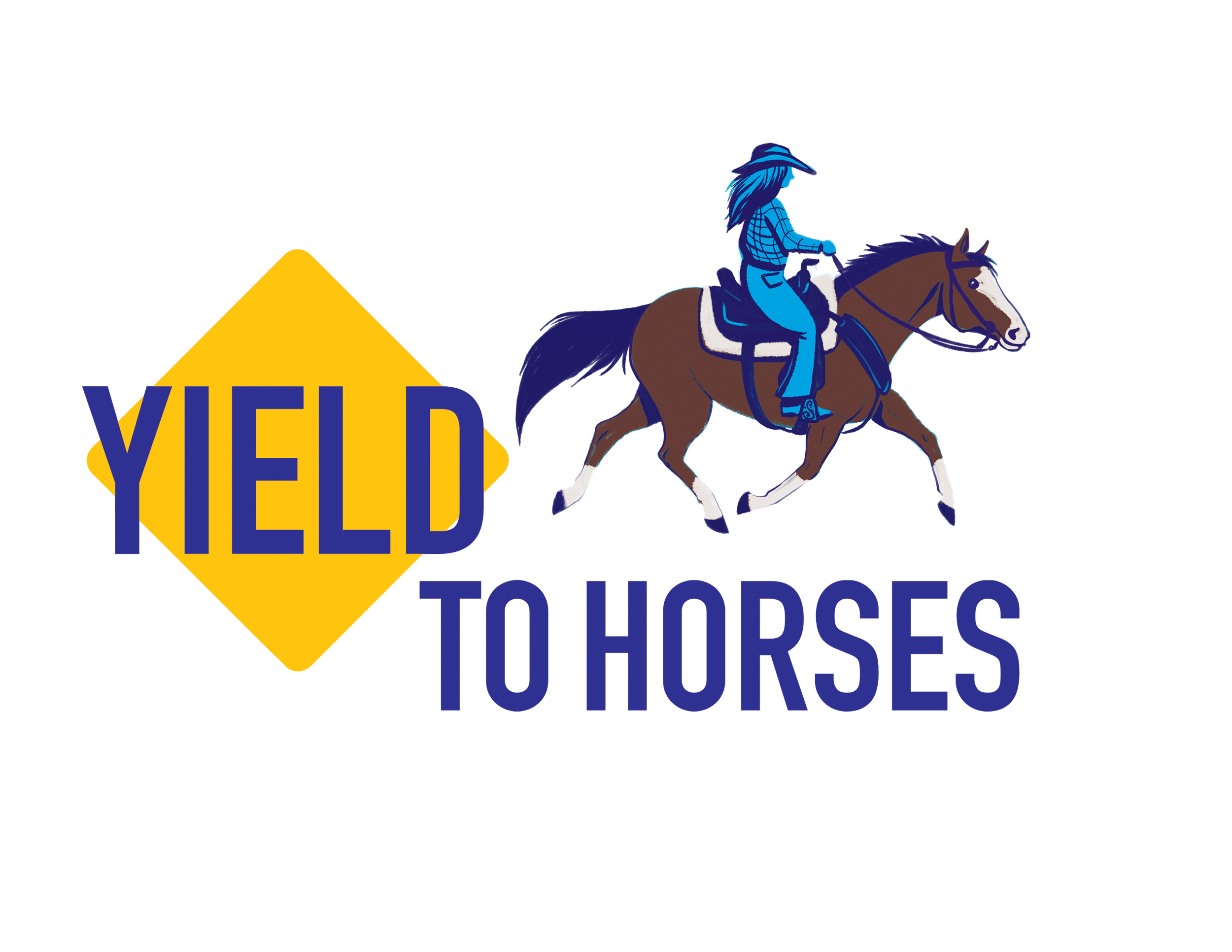 Yield to Horses Equestrian T-shirt Logo Design