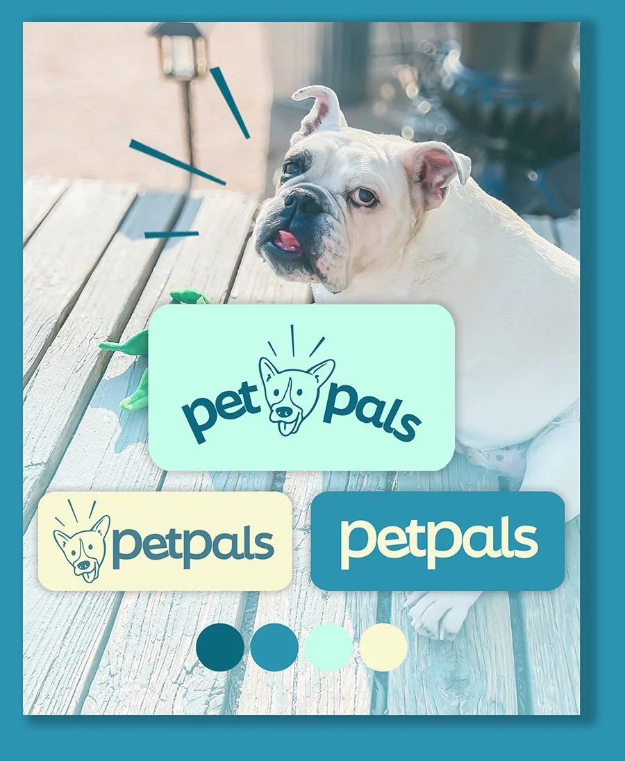 logo and colors presentation for pet sitting business PetPals