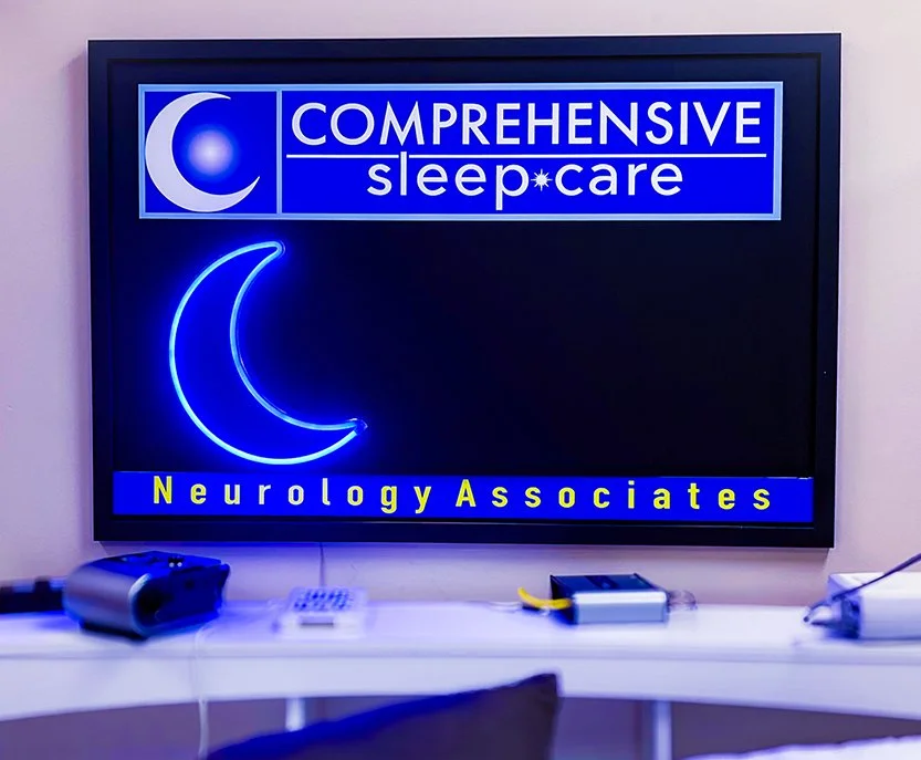 Light-up business sign with Neurology Associates Healthcare Logo