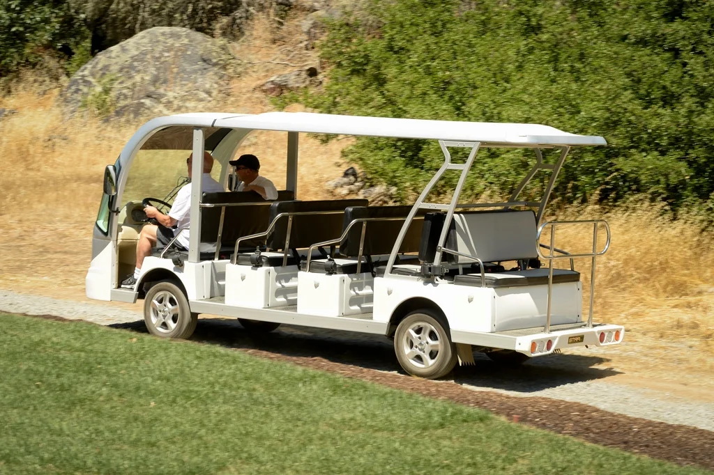 Passenger on property shuttle: Image by The Highlands Estate