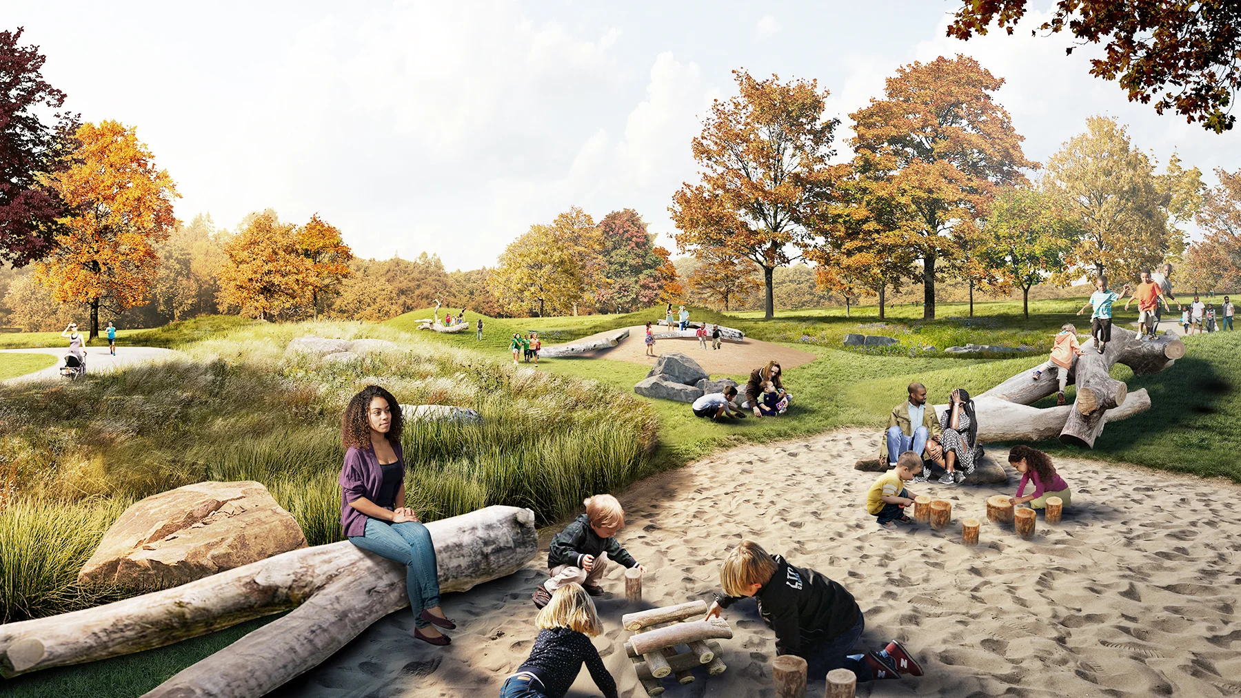 Forest Park Natural Playscape, St. Louis, MO Project was performed while working as landscape designer with RUBUS Landscape Architecture . Project Lead: Interboro Partners , Landscape Architecture: RUBUS Landscape Architecture , Engineers: David Mason & Associates , Community Engagement and Consulting Designers: Citizen Carpentry , Community Engagement + Educational Consultant: Sarah Tisdale, Planting Consultant: Roots First