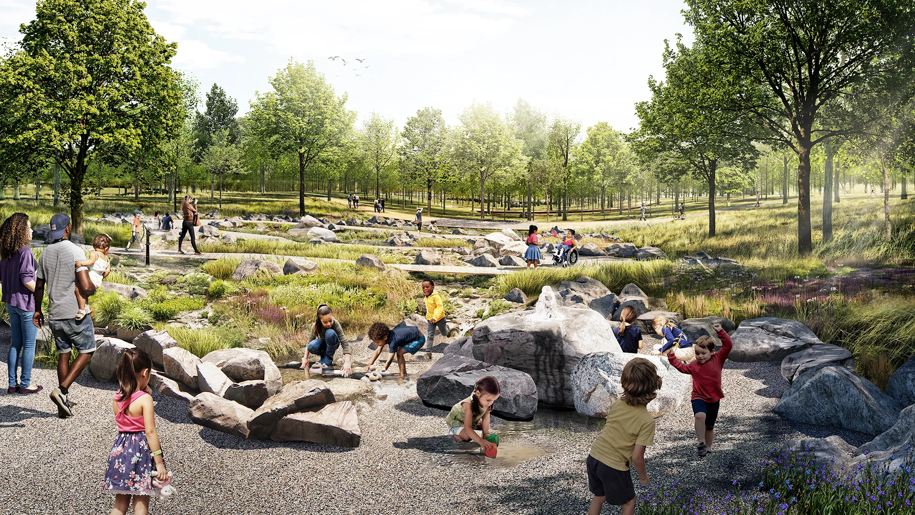 Forest Park Natural Playscape, St. Louis, MO Project was performed while working as landscape designer with RUBUS Landscape Architecture . Project Lead: Interboro Partners , Landscape Architecture: RUBUS Landscape Architecture , Engineers: David Mason & Associates , Community Engagement and Consulting Designers: Citizen Carpentry , Community Engagement + Educational Consultant: Sarah Tisdale, Planting Consultant: Roots First