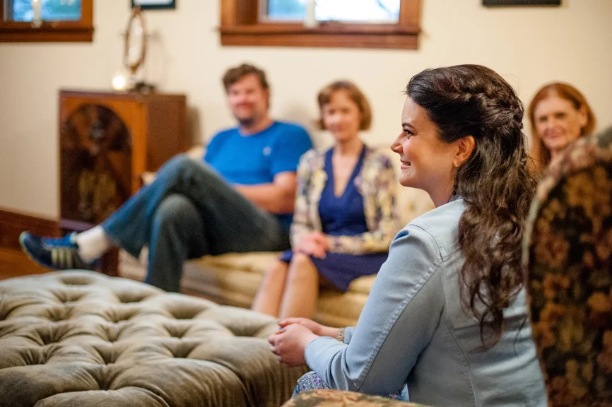 Comfortable group relexation sessions.