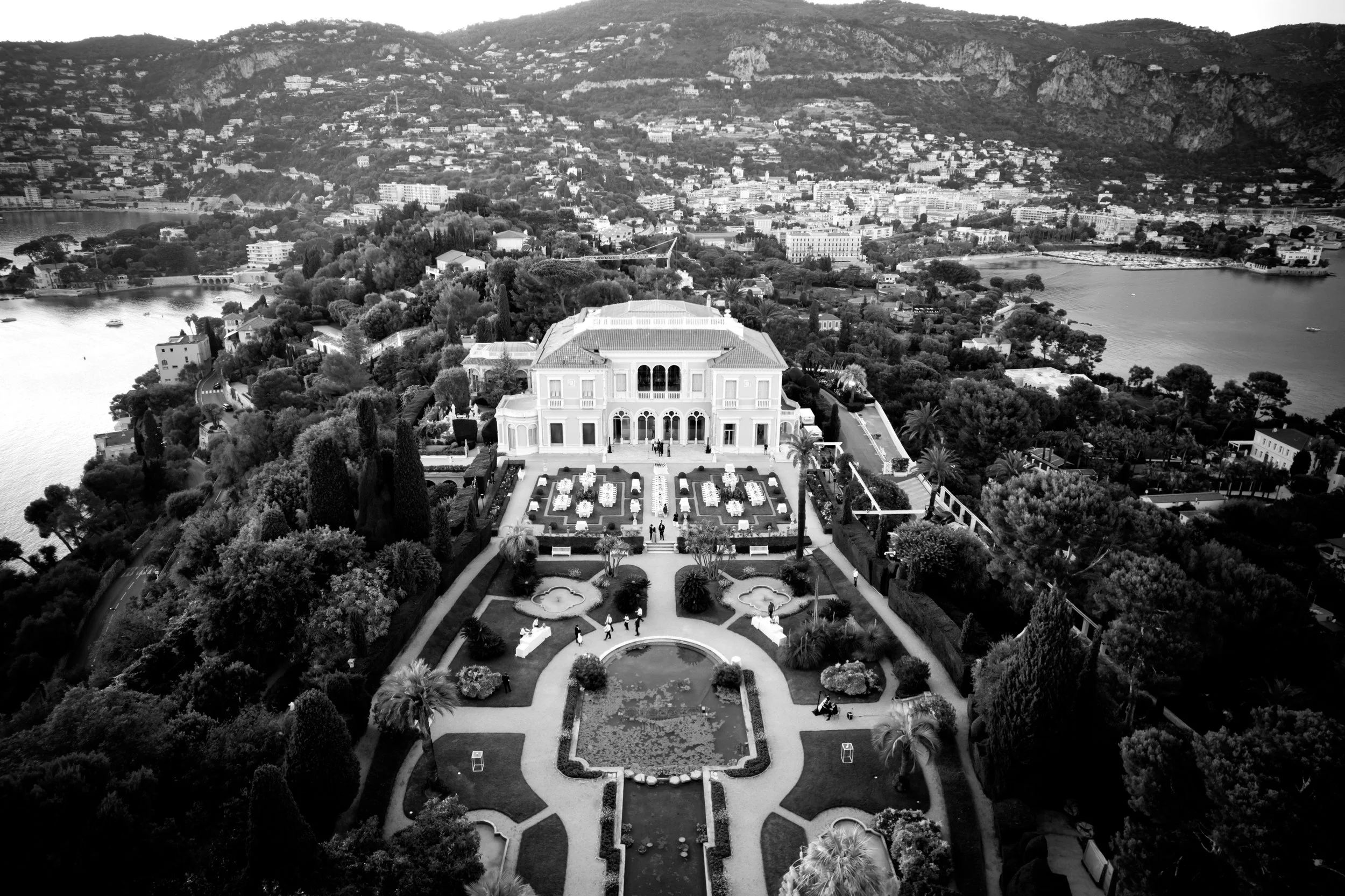 Drone shot at Villa Ephrussi de Rothschild