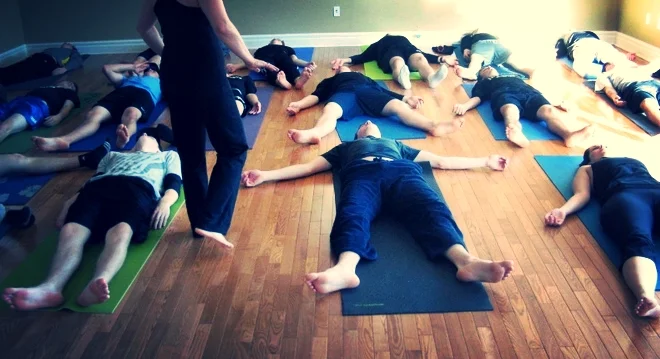 Shavasana with the Lockview Dragons Hockey Team
