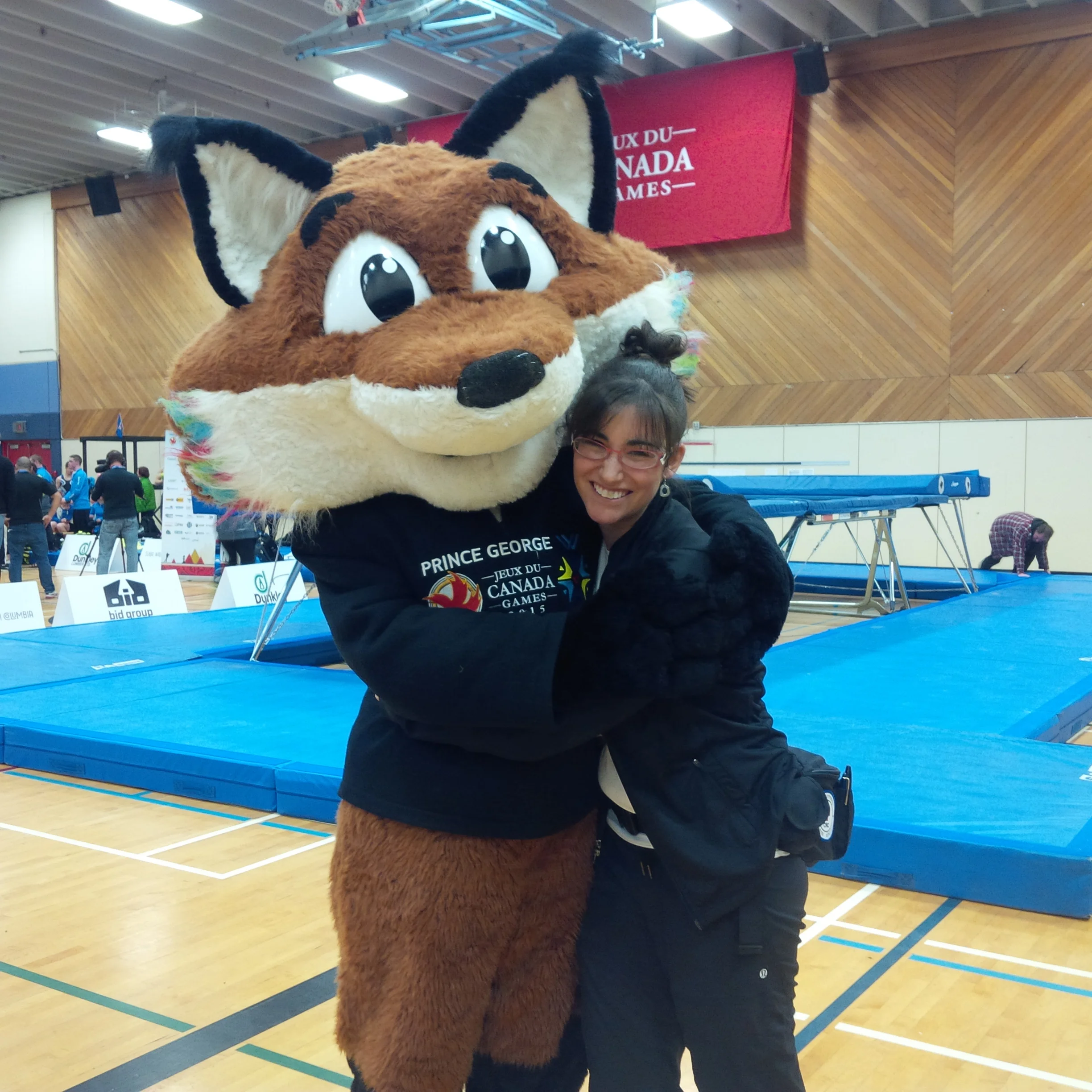 Nanguz and I at the trampoline competition during the 2015 Canada Winter Games.