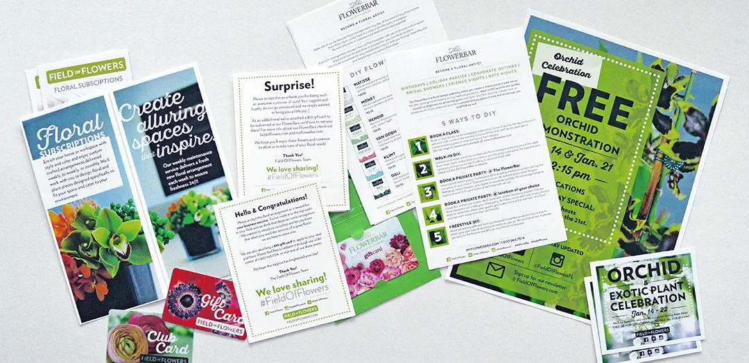 Samples of printed materials, POS handouts, In-Store signage & other.