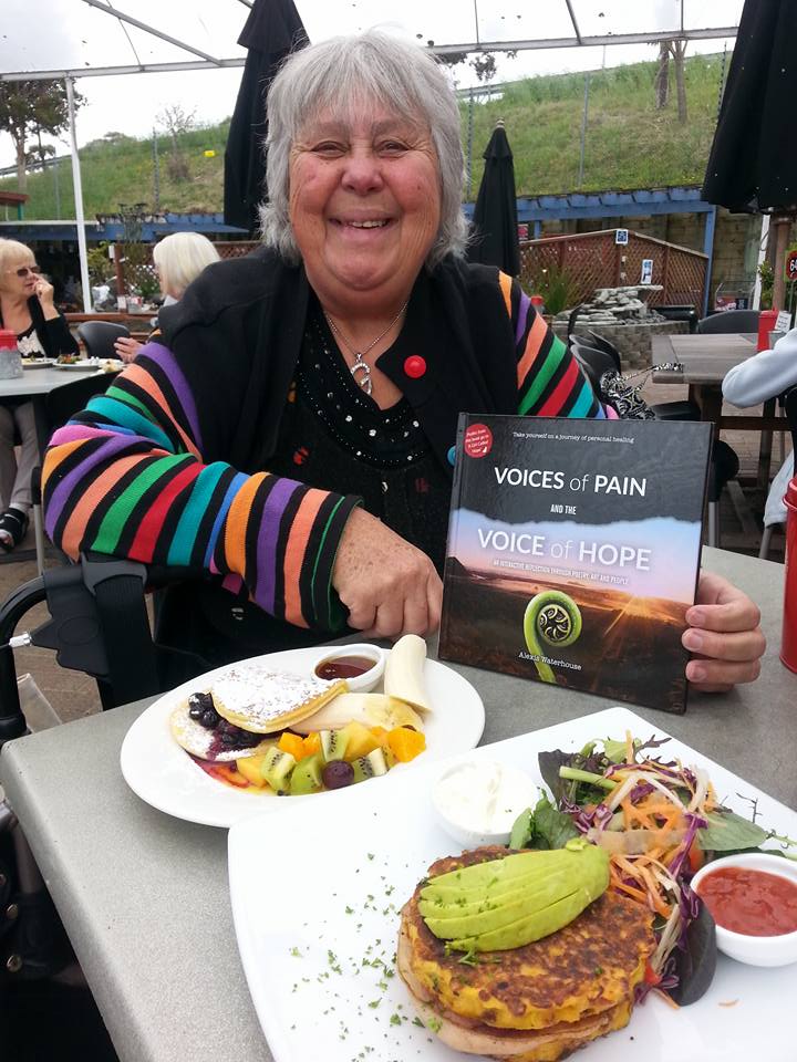 This is my good friend Grace displaying her copy of Voices of Pain and the Voice of Hope. Thanks Grace for all your support and a particularly delicious lunch date! 