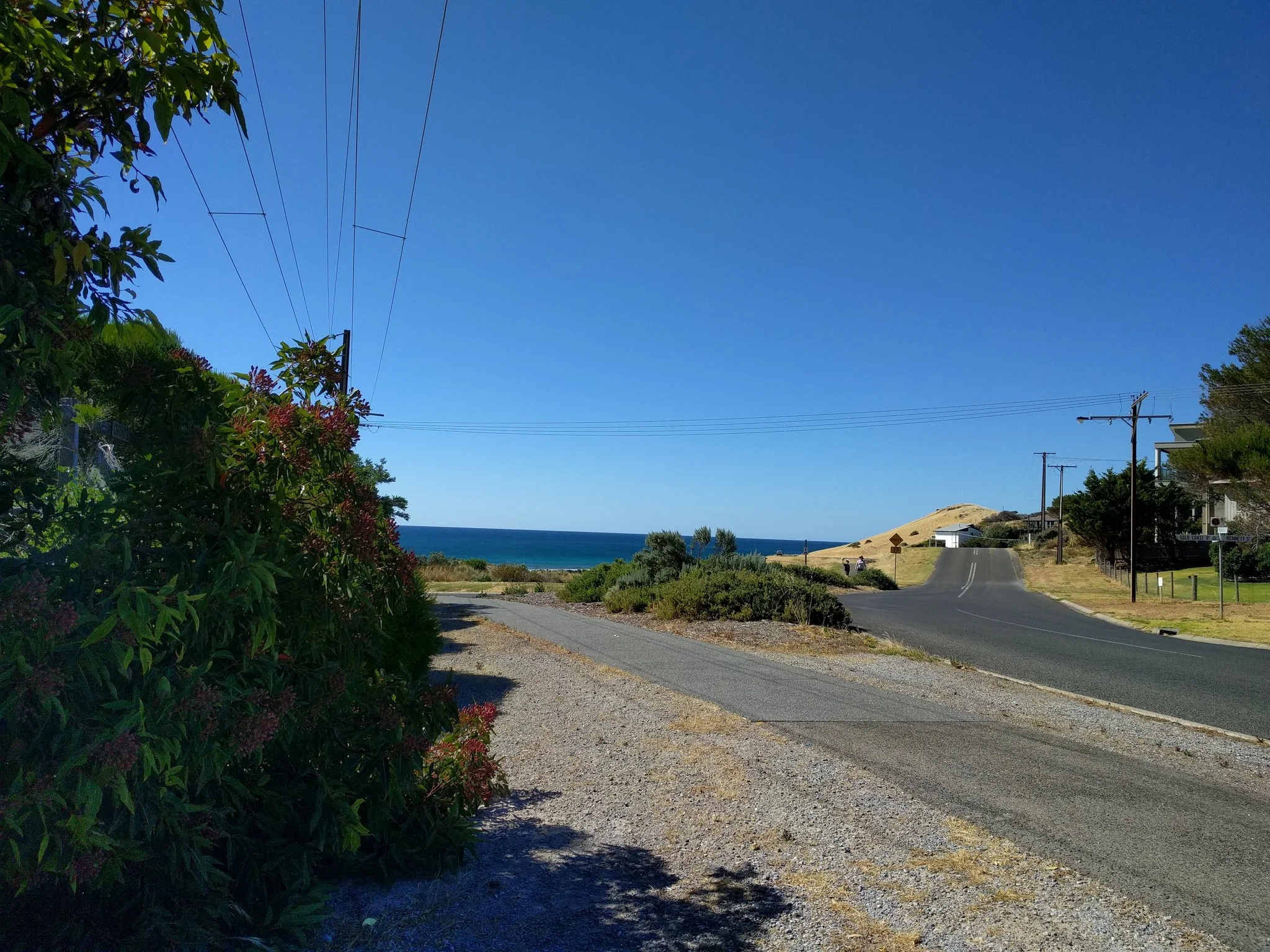 The view from the end of the driveway of the Airbnb in Carrickalinga