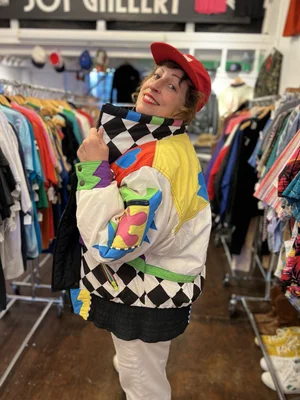 ジャケット・アウター 80s-90s Archive KRIZIA rayon velour coat Vintage 90s Jams World Zip Up Rayon Multicolor Jacket Womens Size