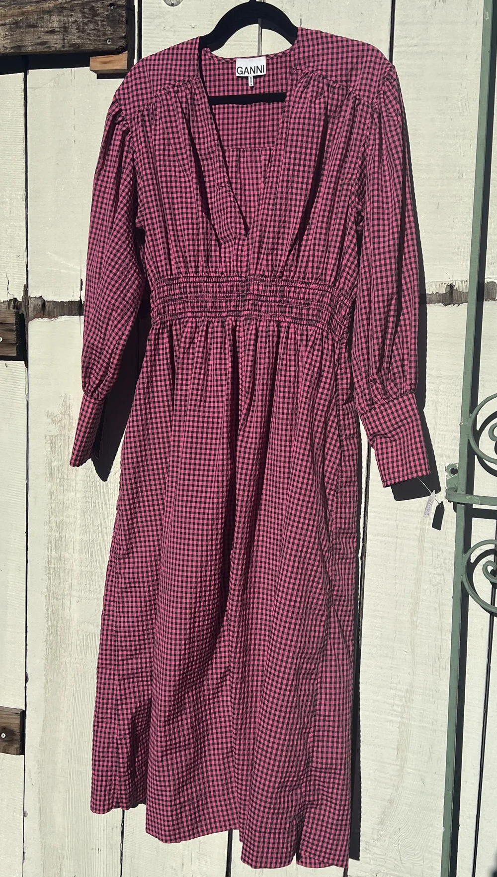 ganni pink gingham dress Ganni Pink Gingham Dress Size 36 — Joy Gallery