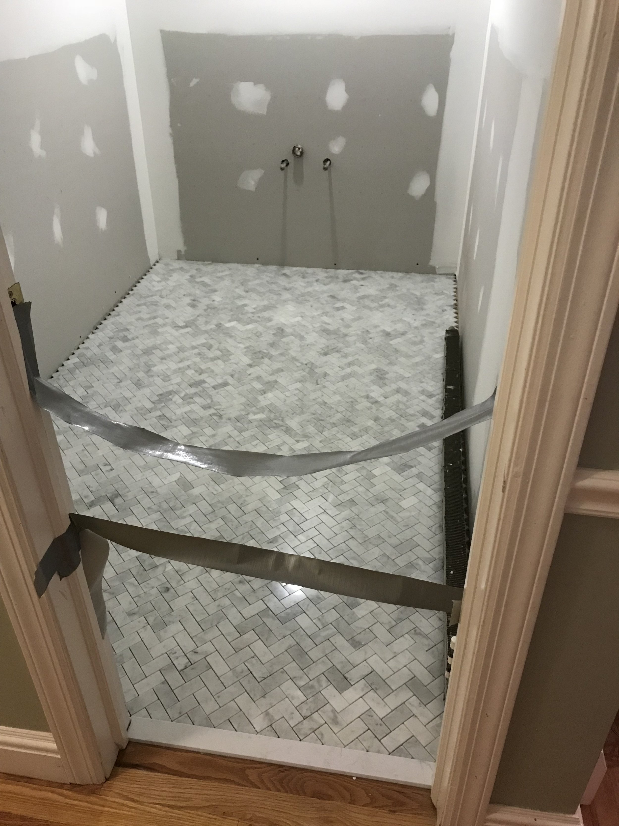 New marble mosaic tile and saddle