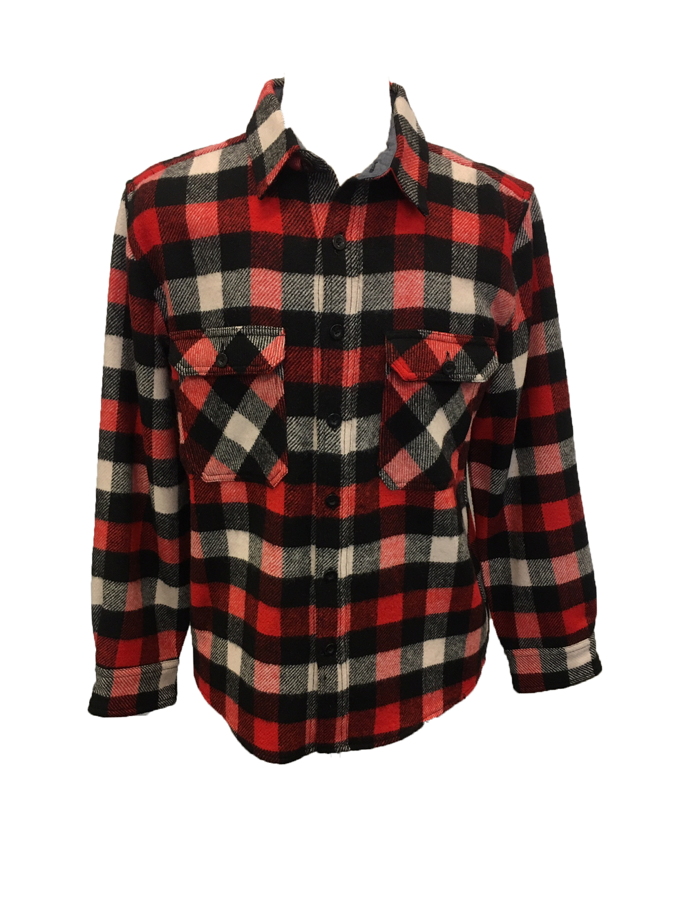 Vintage 70'S MELTON buffalo check wool shirt, men's size M / eaa511412