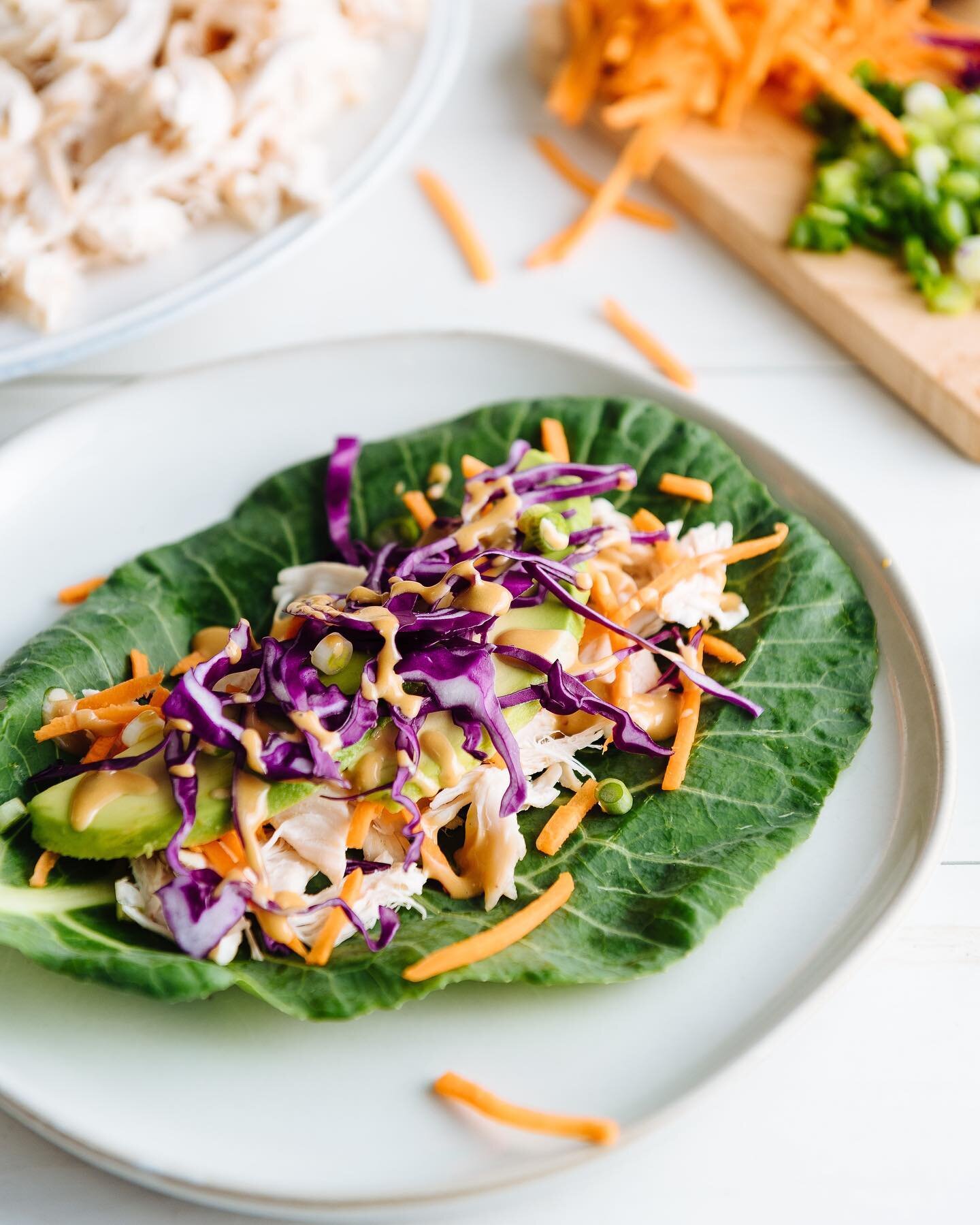 Craving greens ? 🥬 Collard greens a great substitute for wraps. 
.
#mainefoodphotographer #foodphotography #collardgreens