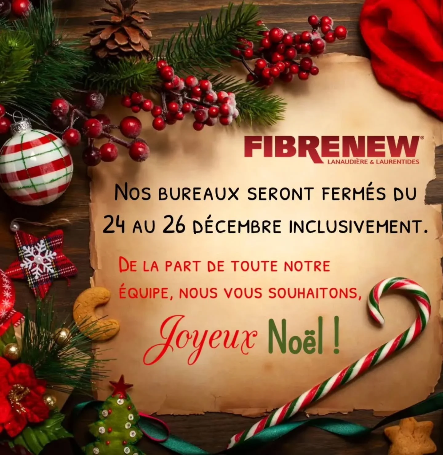 ✨ 🎅🏻 Confirmation officielle du P&egrave;re No&euml;l : vous &ecirc;tes sur la liste des gens formidables qui m&eacute;ritent le plus beau No&euml;l! 🥰 ✨

🎄 L&rsquo;atelier Fibrenew Lanaudi&egrave;re &amp; Laurentides prend une petite pause bien 