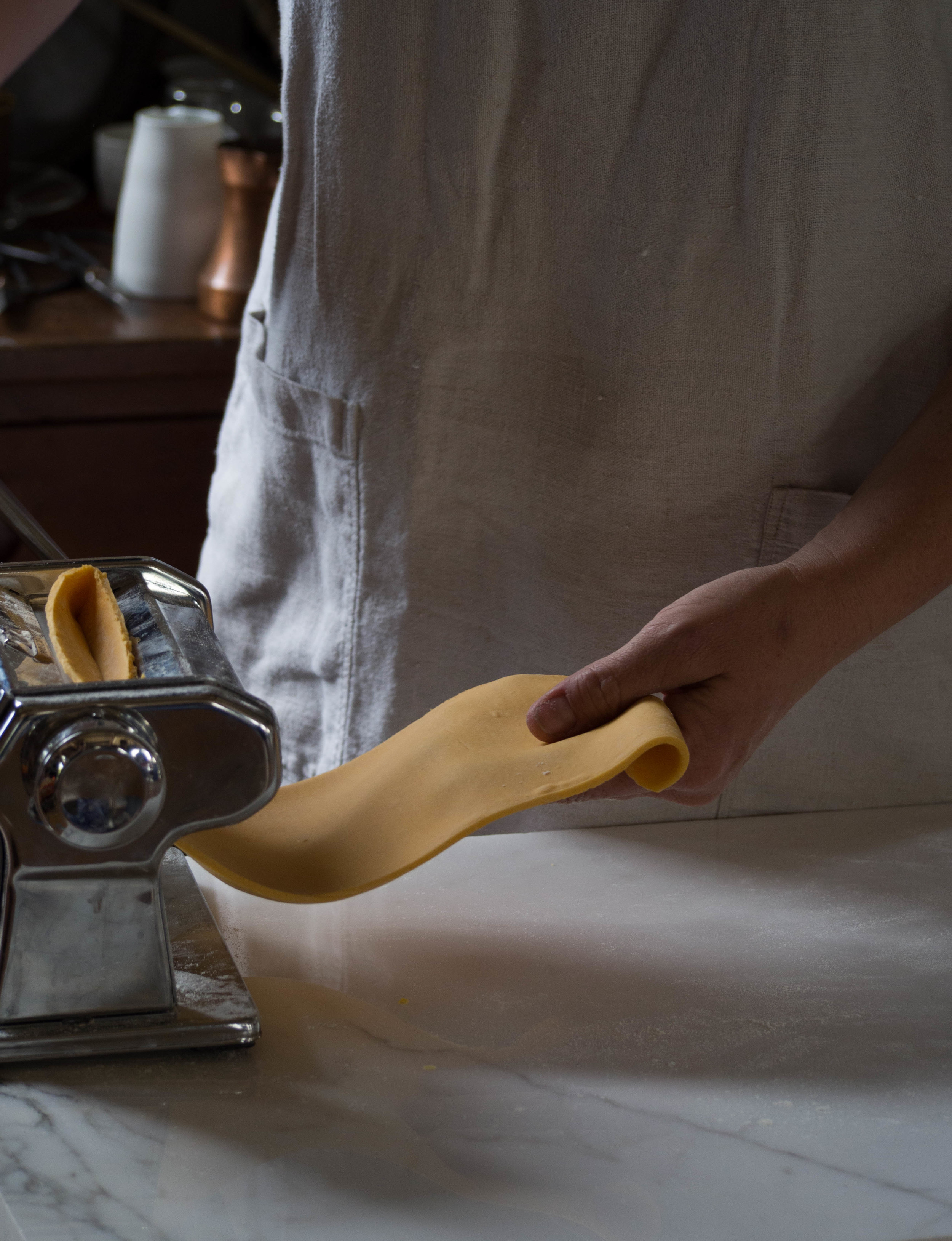 Sophie making pasta. 