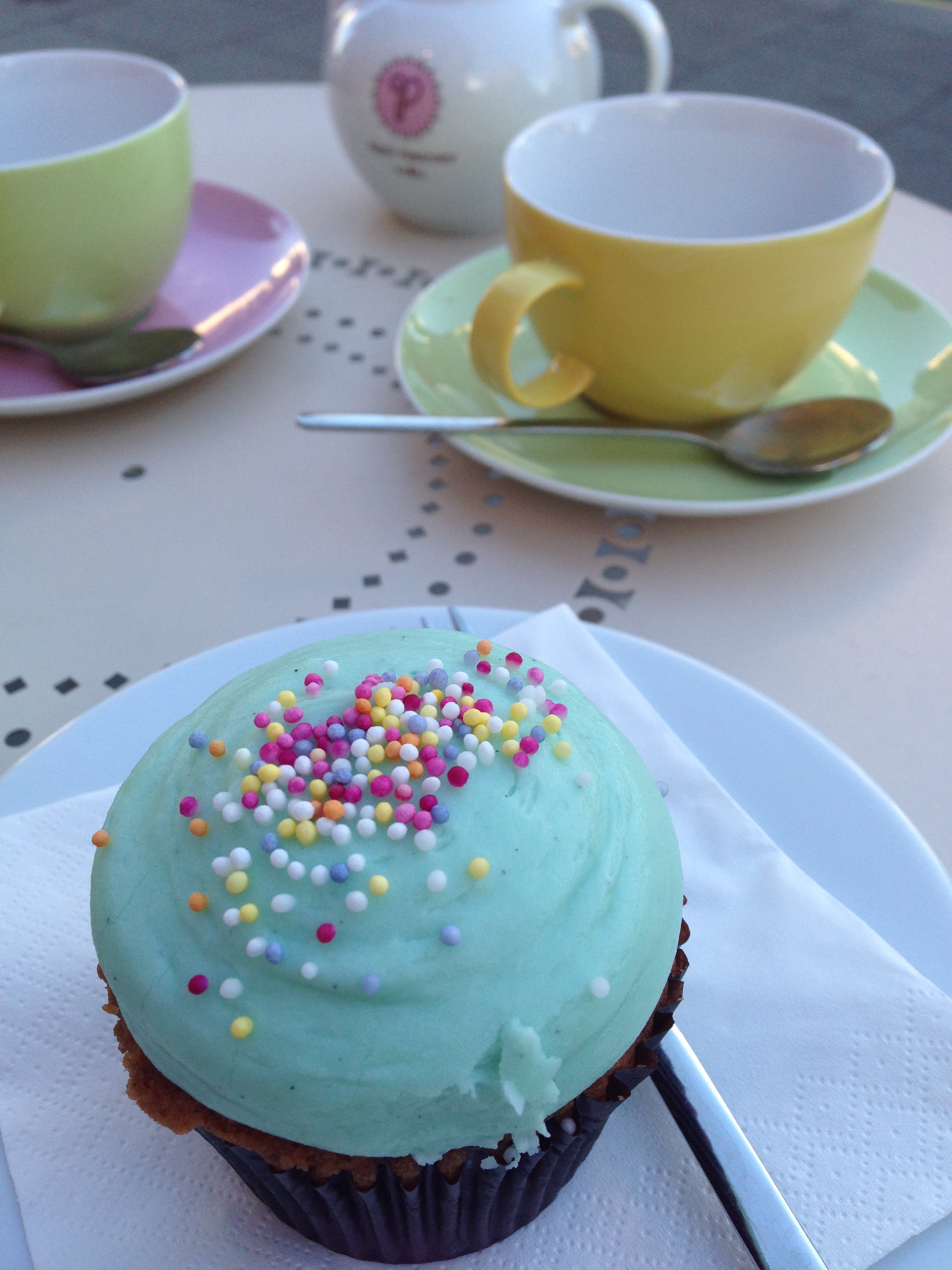 Tea and cake at Peggy Porschen, London.