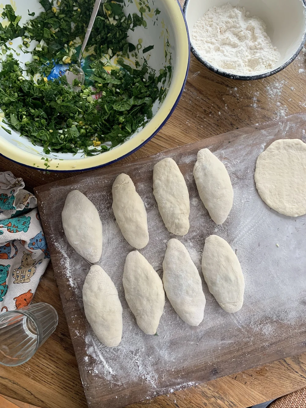Hand pies filled and ready to fry