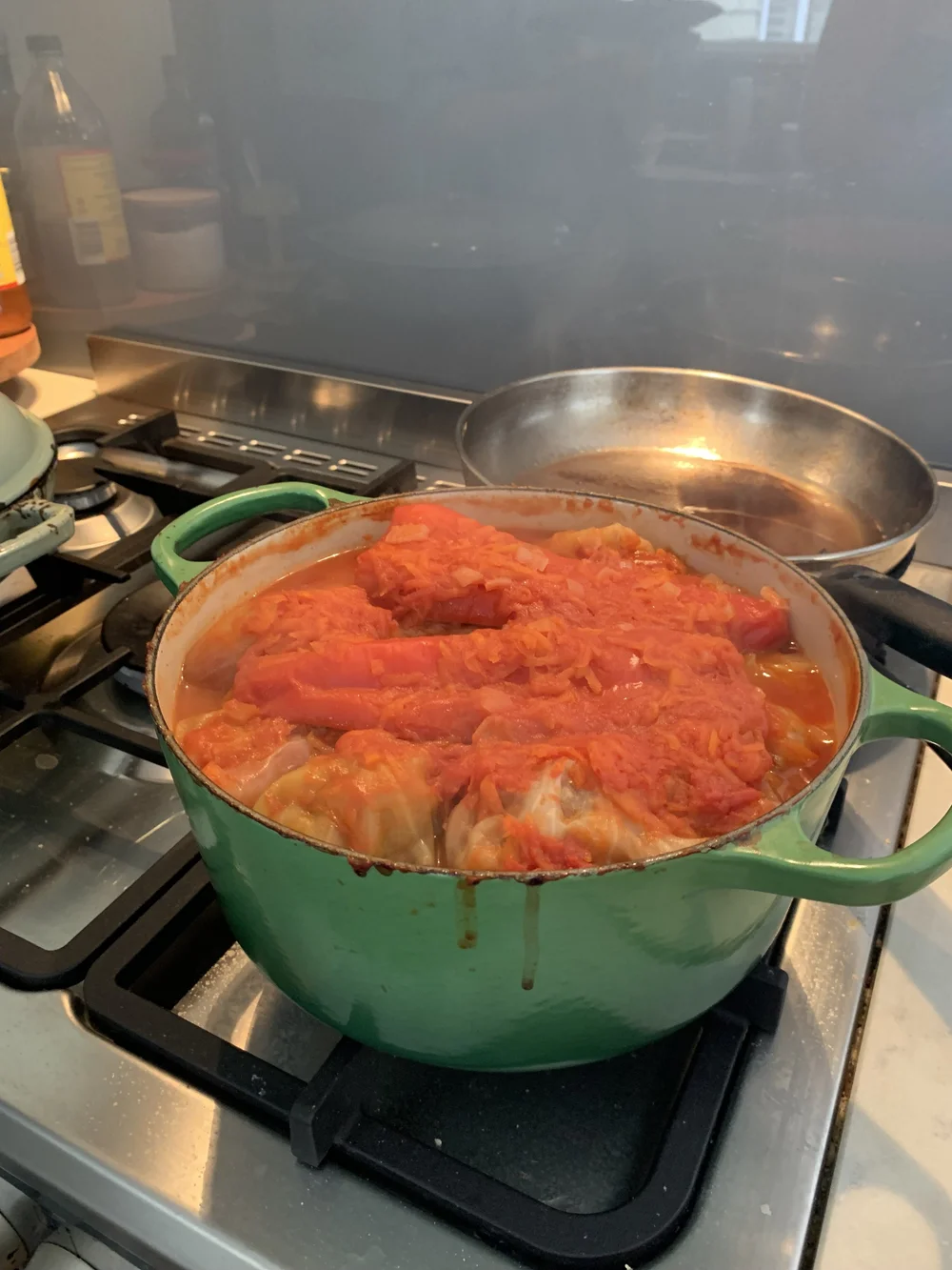 Cabbage rolls almost ready to eat
