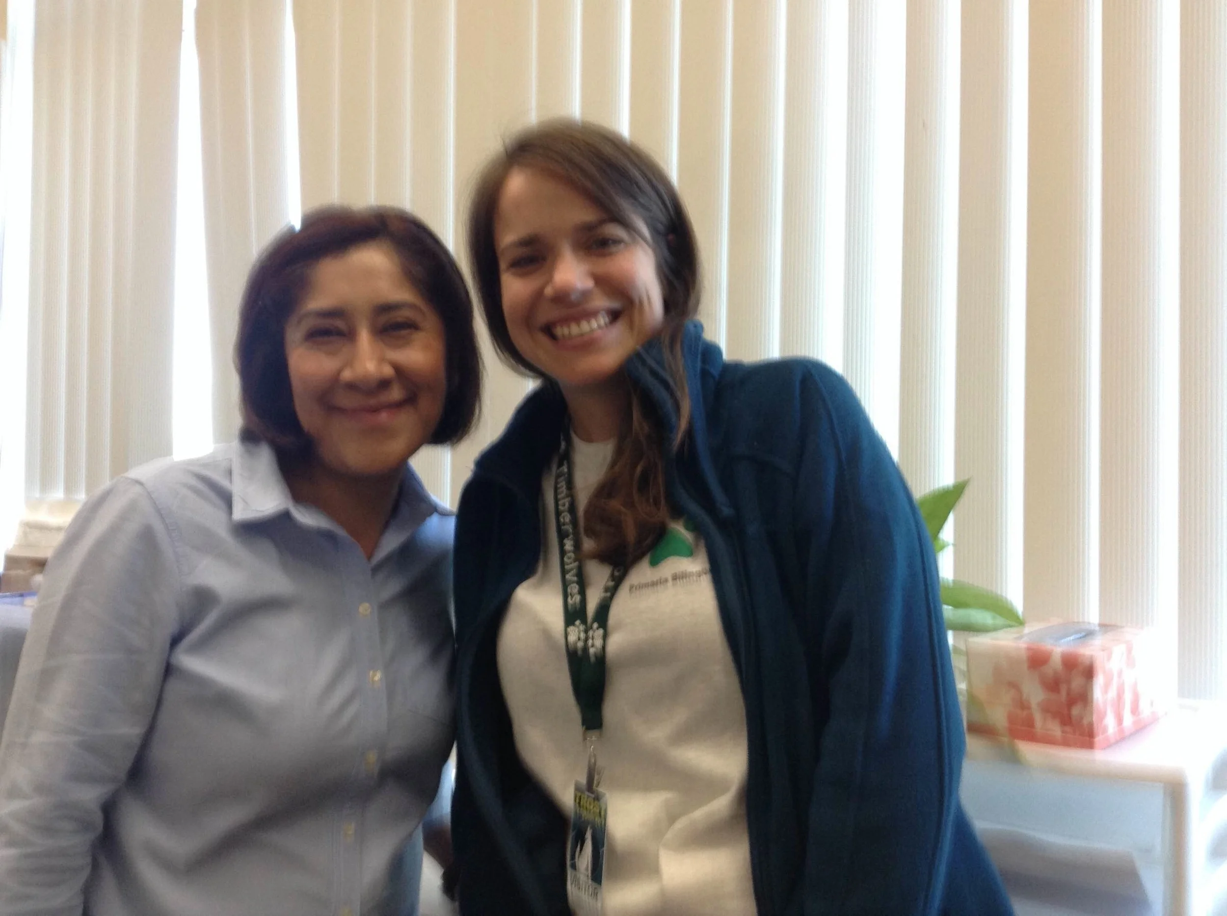 At Trost Elementary in Canby, Oregon, Elsie gets to work with master teacher, Victoria Aguilar. Together they teach 60 fifth graders in both Spanish and English, focusing in particular on math and literacy. 