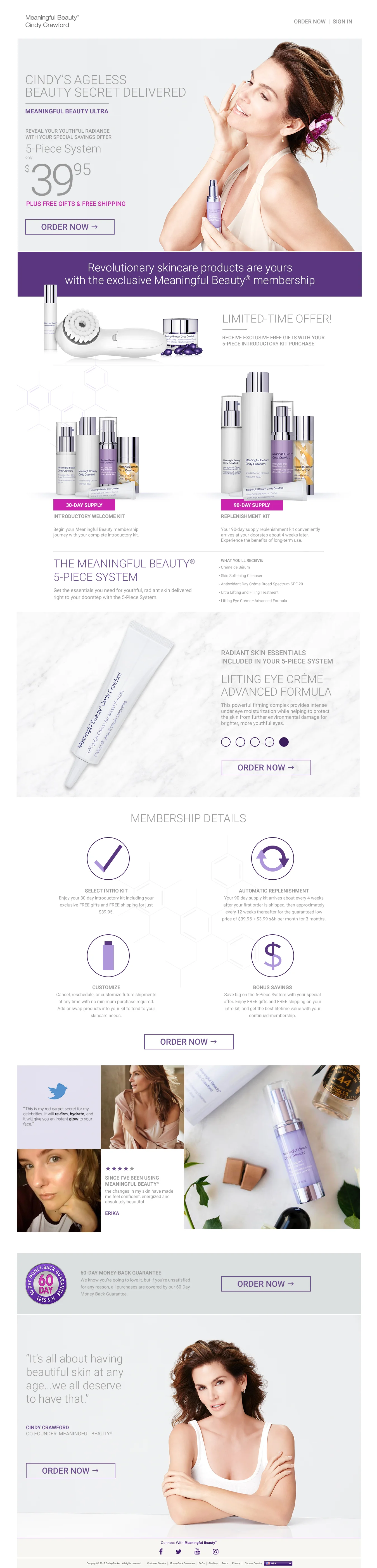 Meaningful Beauty Landing Page