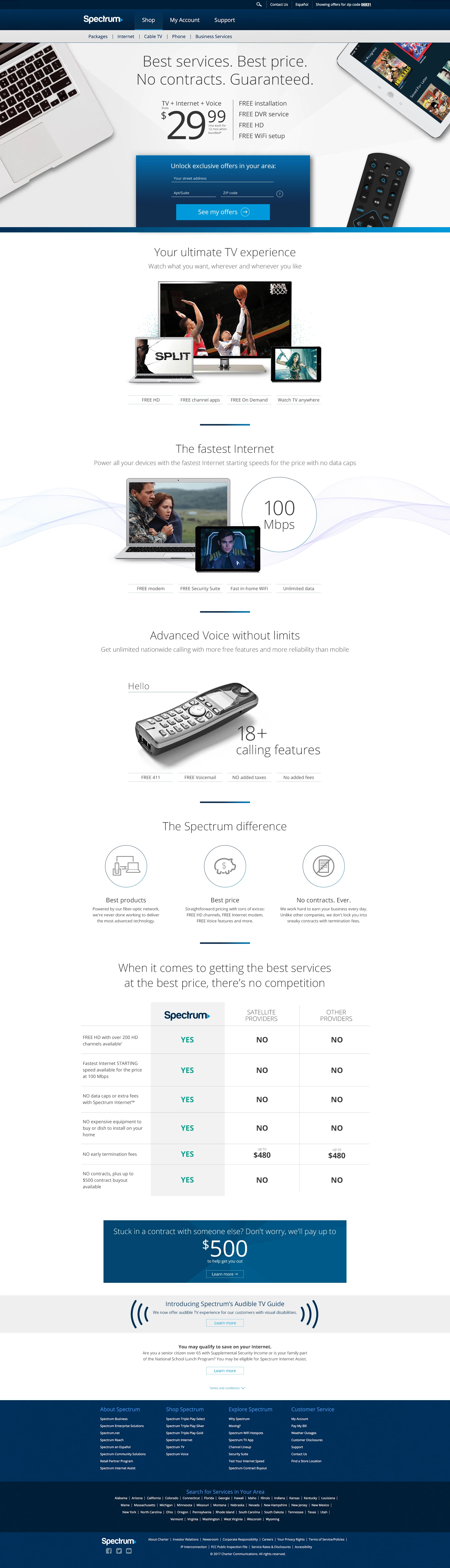 Spectrum.com Redesign
