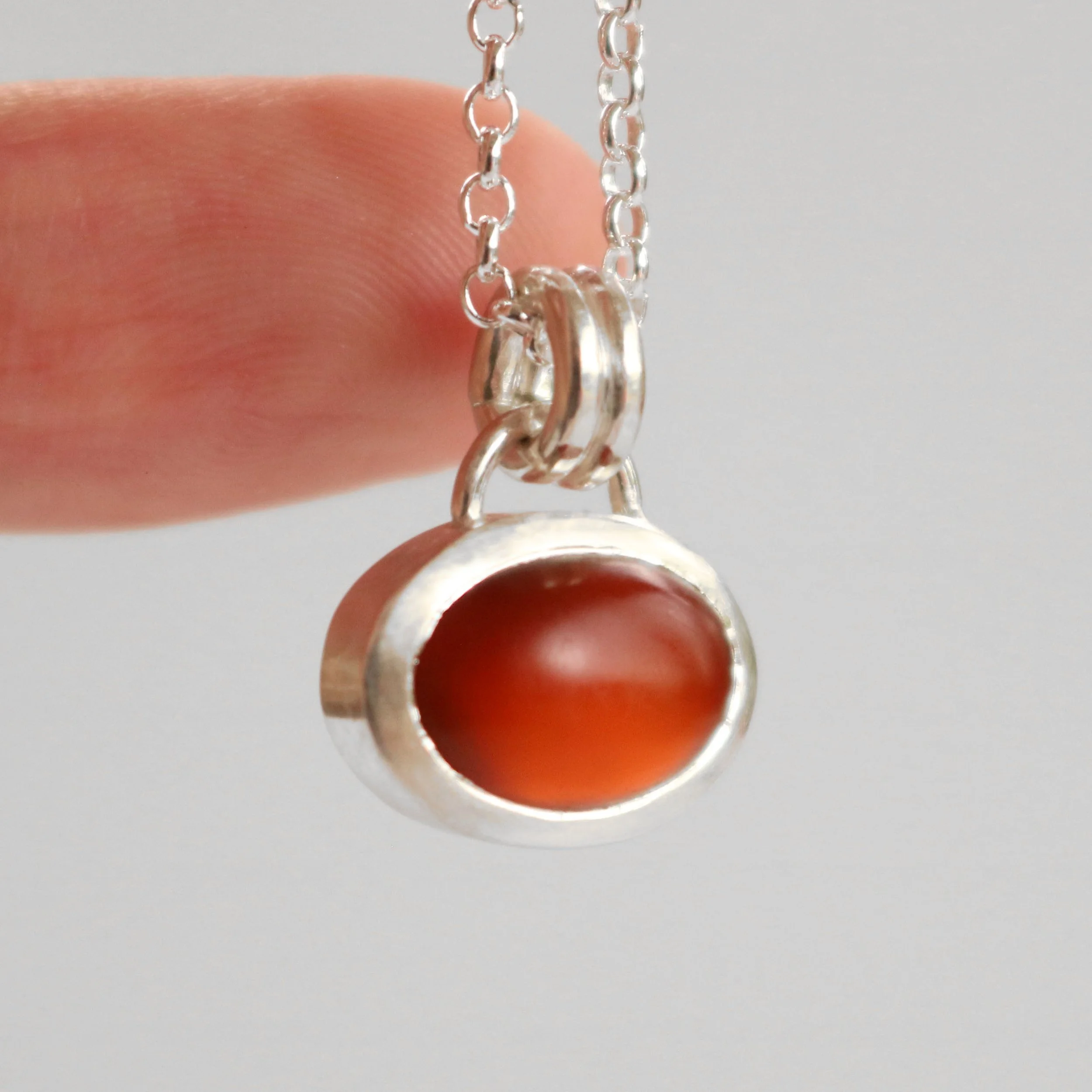 Red oval carnelian silver pendant 4.jpg