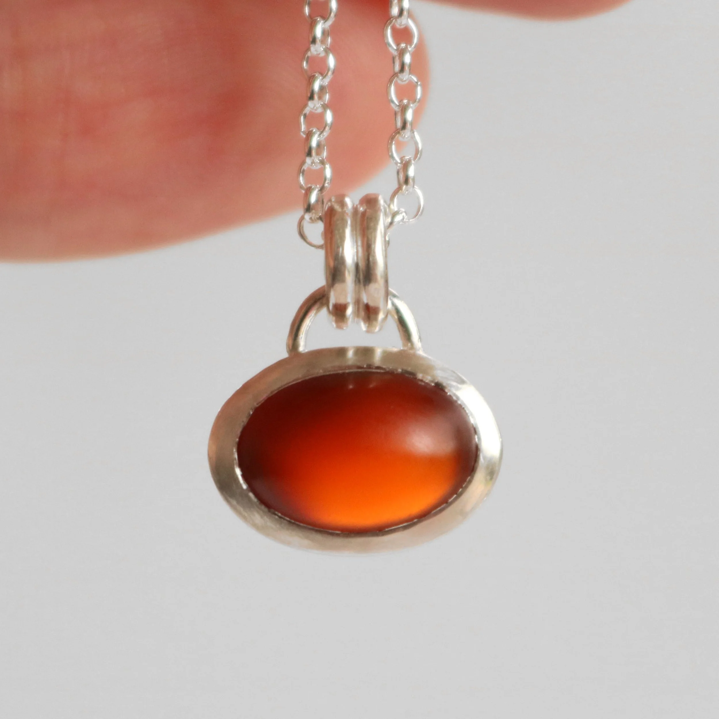 Red oval carnelian silver pendant 3.jpg
