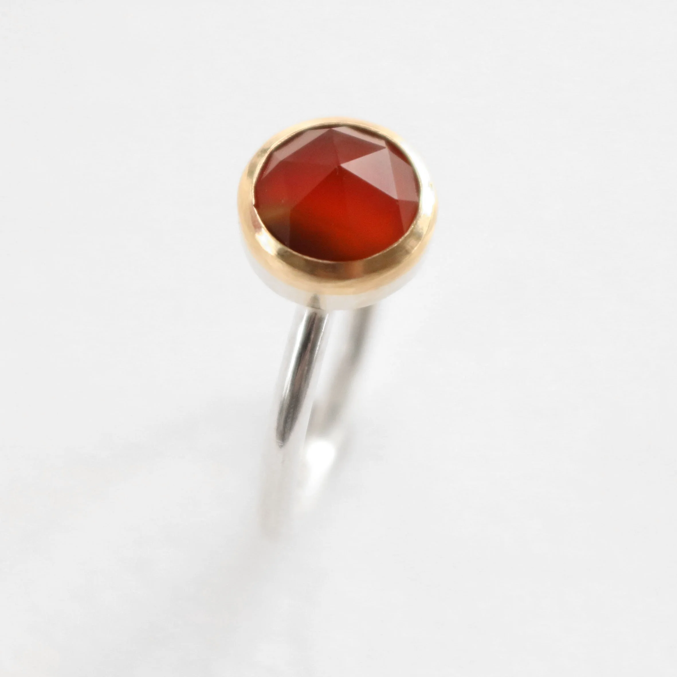 rose cut Carnelian Silver 9ct gold ring 3.jpg