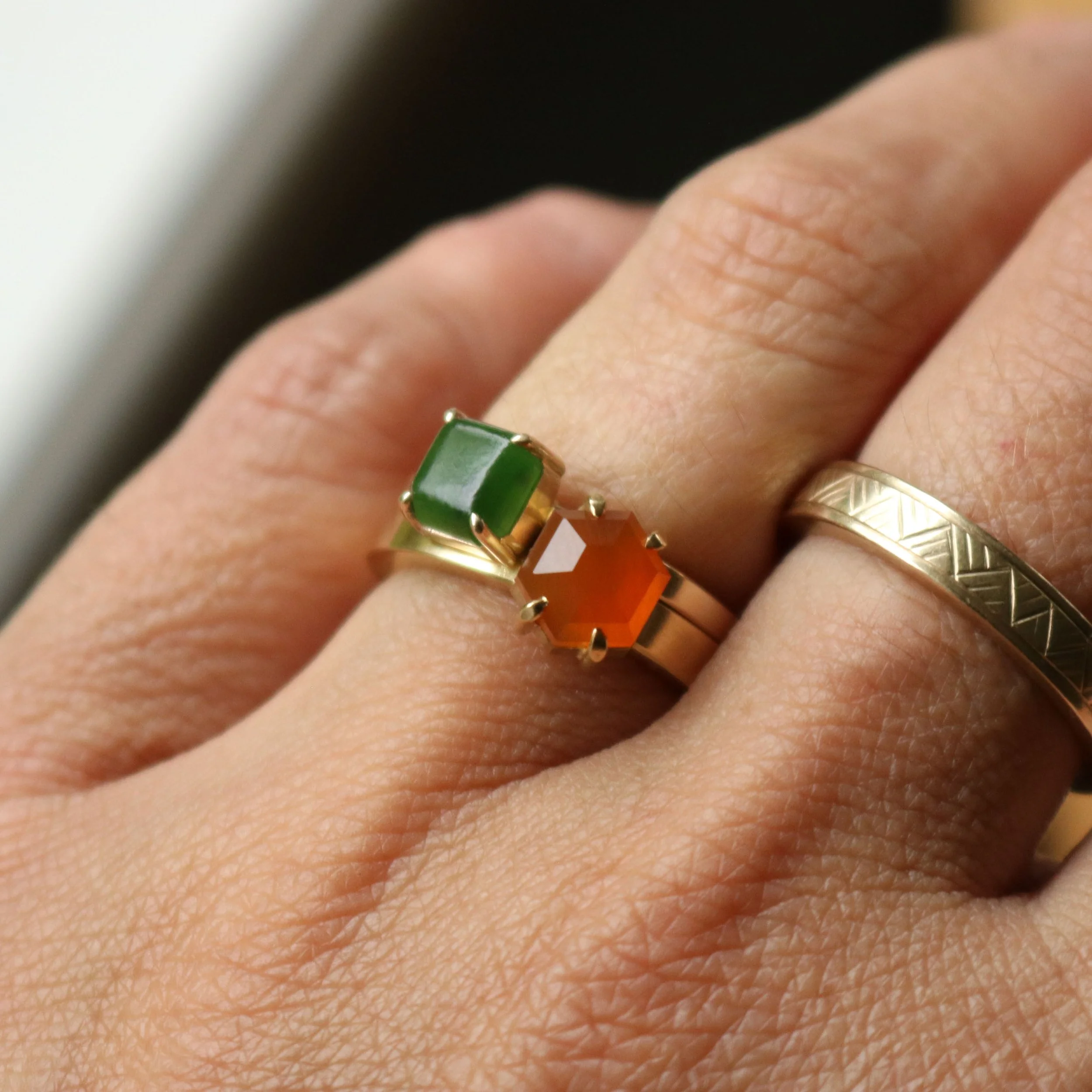 Claw set Pounamu and Carnelian stack.jpg