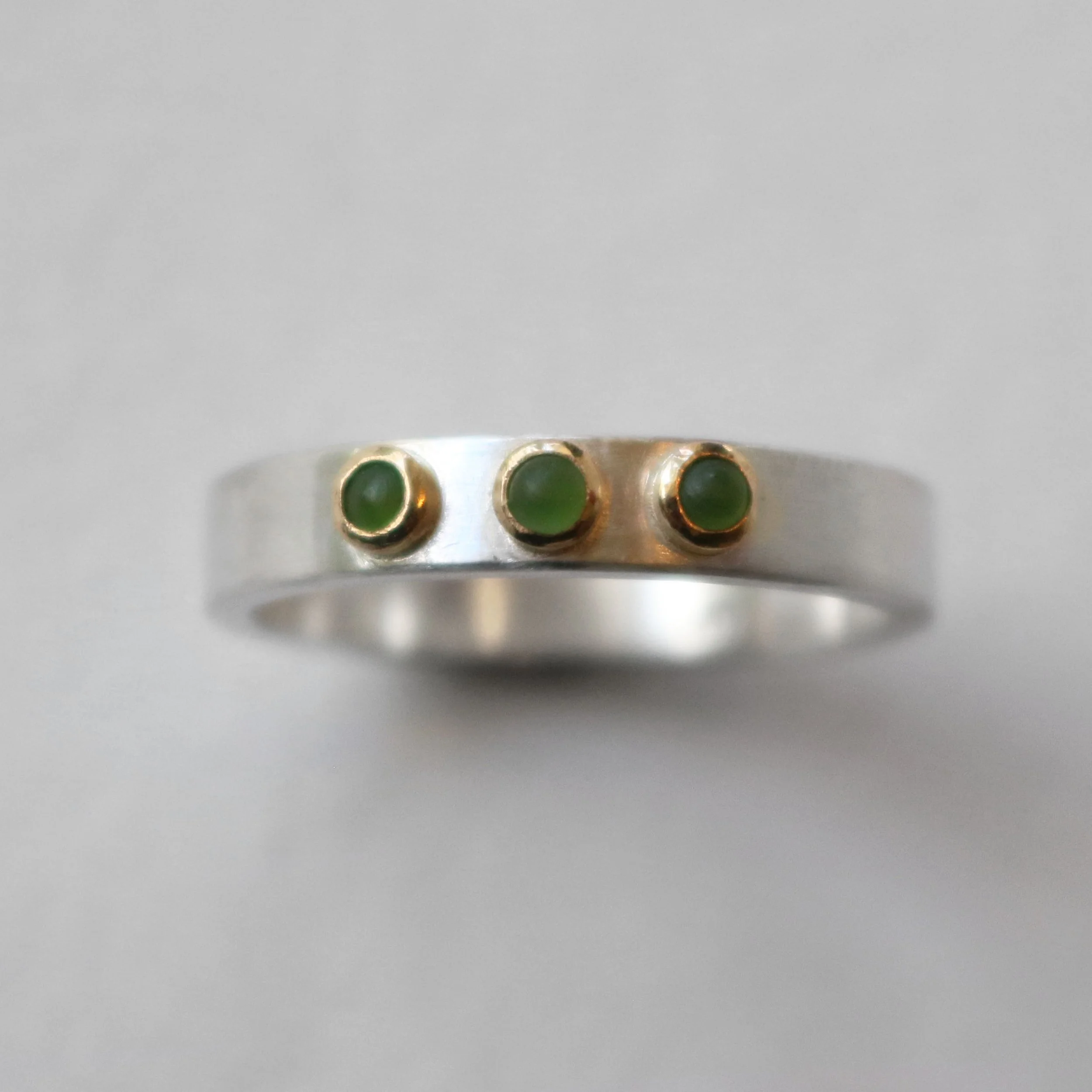 Triple Pounamu silver 18ct gold ring 5.jpg