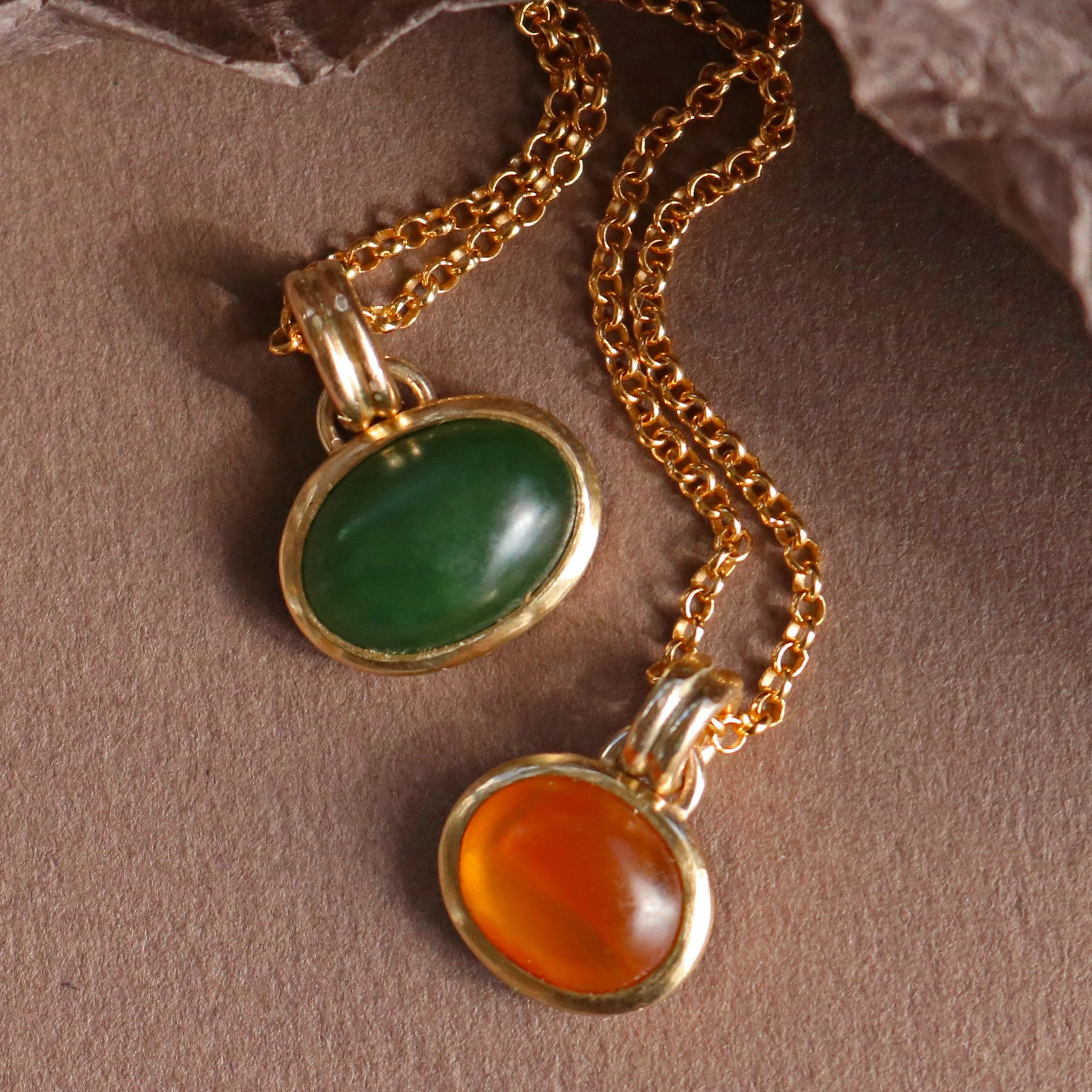 Oval Pendants Pounamu and Carnelian.jpg
