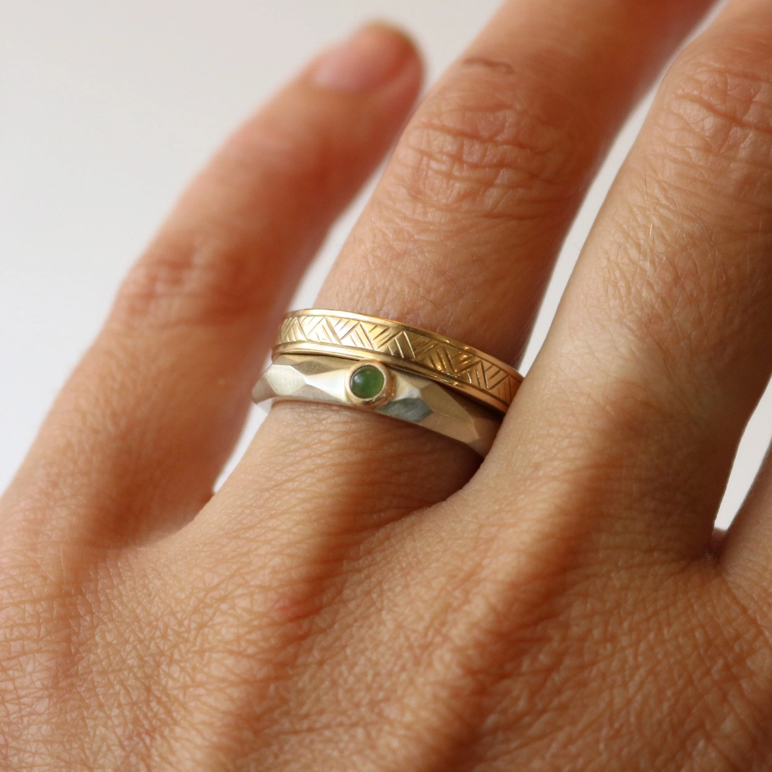 Irregular faceted silver Pounamu ring 2.jpg