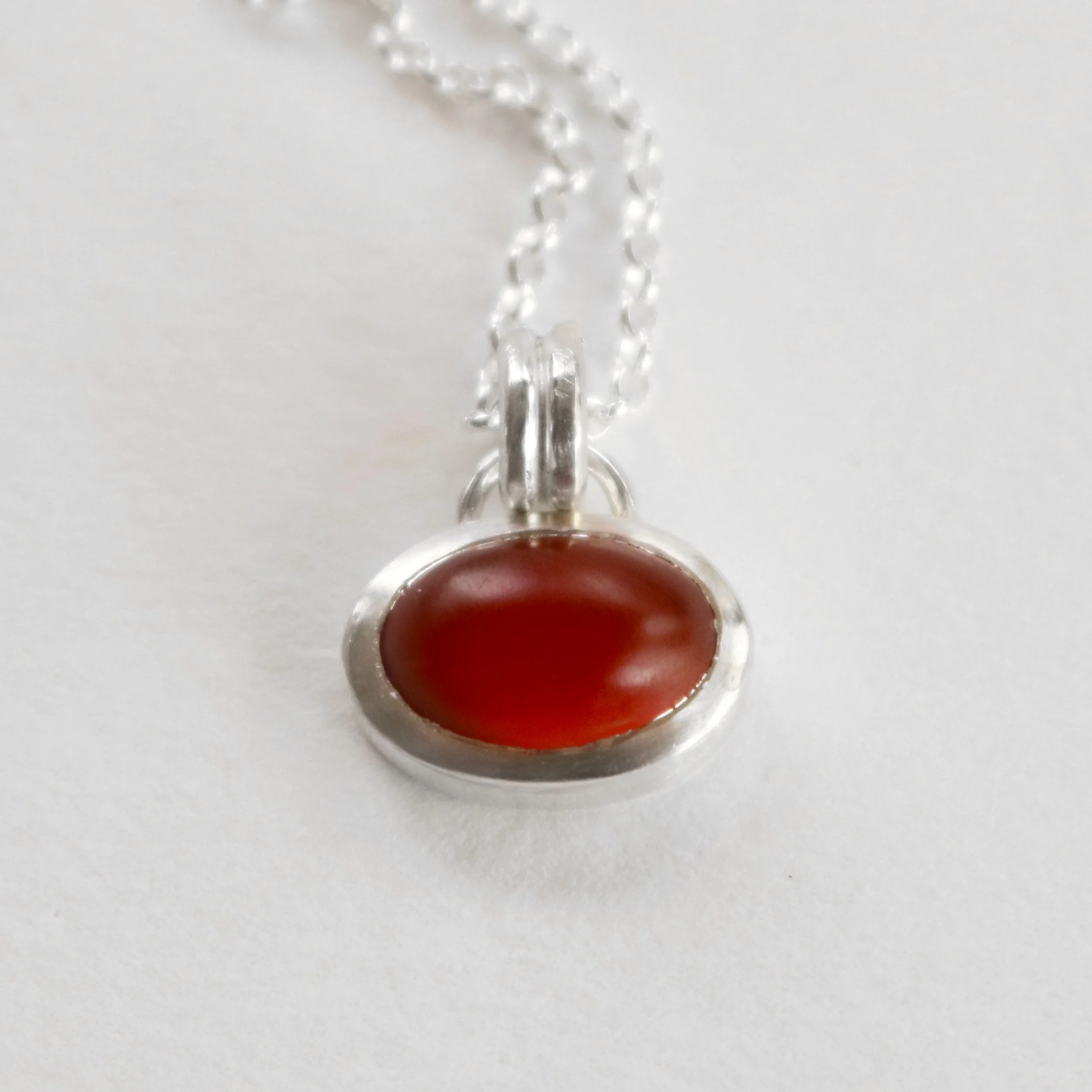 Red oval carnelian silver pendant 2.jpg