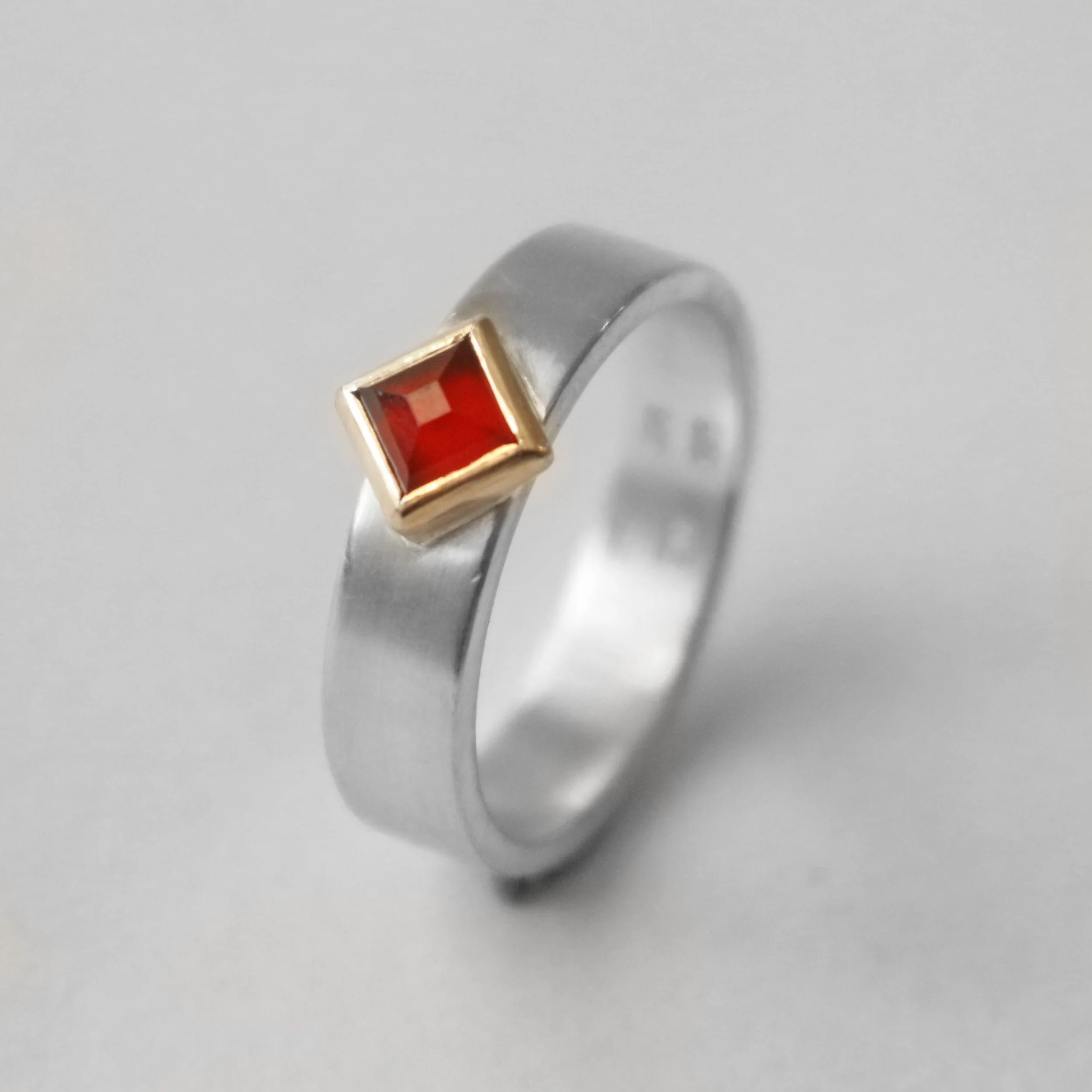 Red carnelian diamond silver ring.jpg