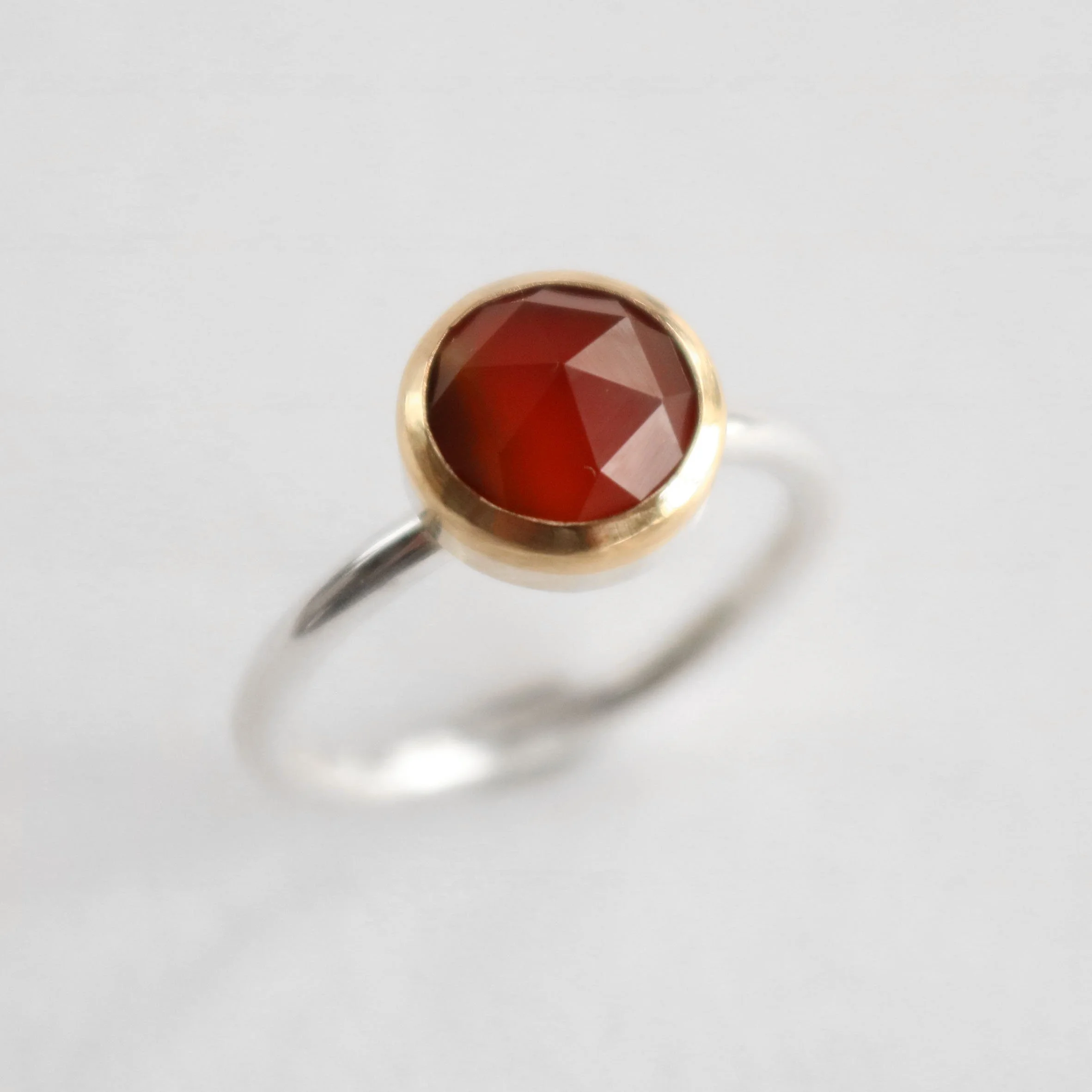 rose cut Carnelian Silver 9ct gold ring 2.jpg