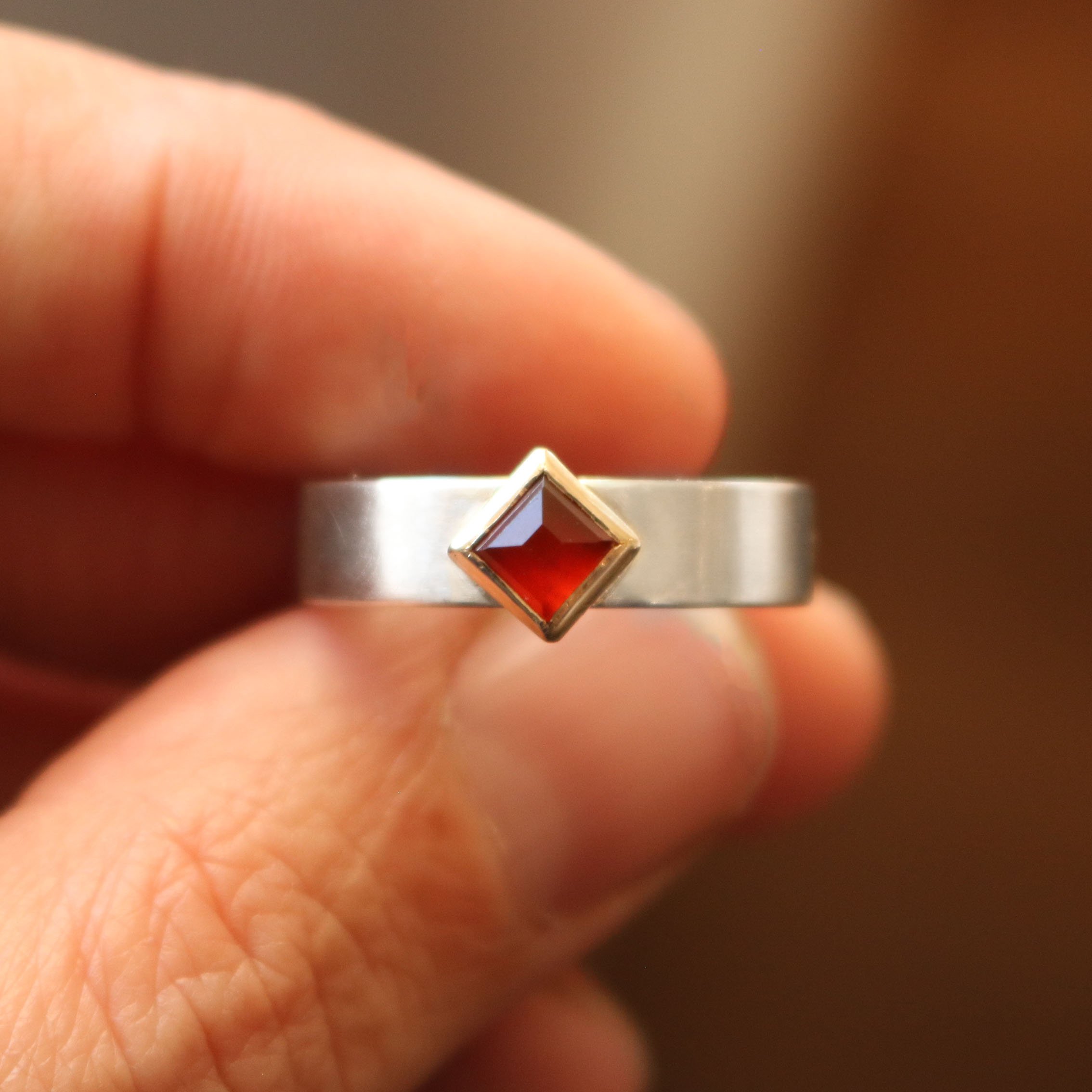 Red carnelian diamond silver ring 2.jpg