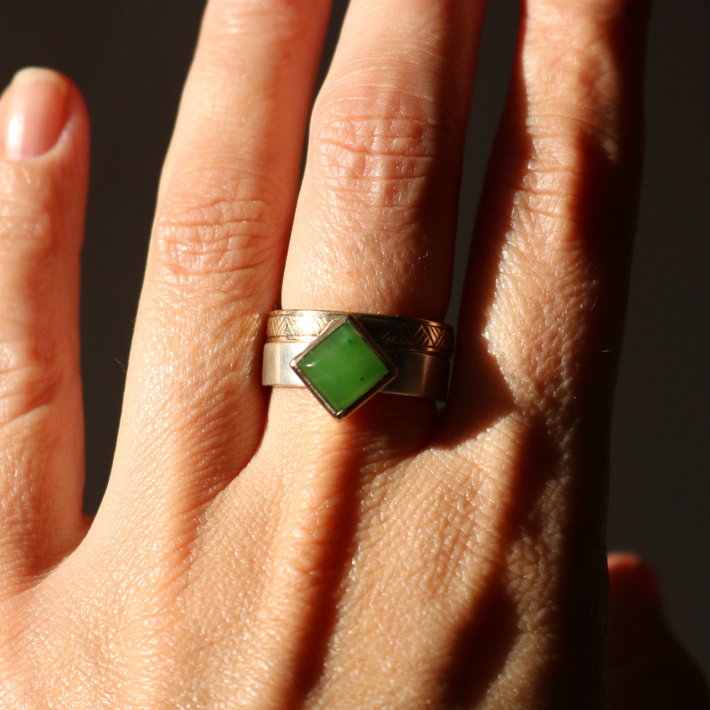 Pounamu and silver diamond ring 4.jpg