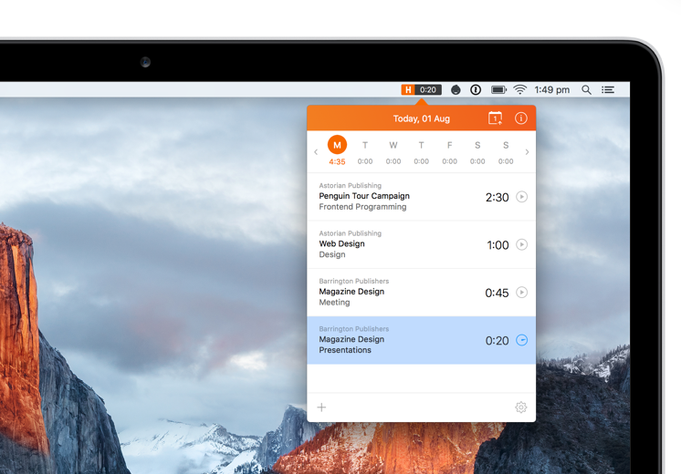 The Harvest timesheet window now attaches to the menu bar on Mac.