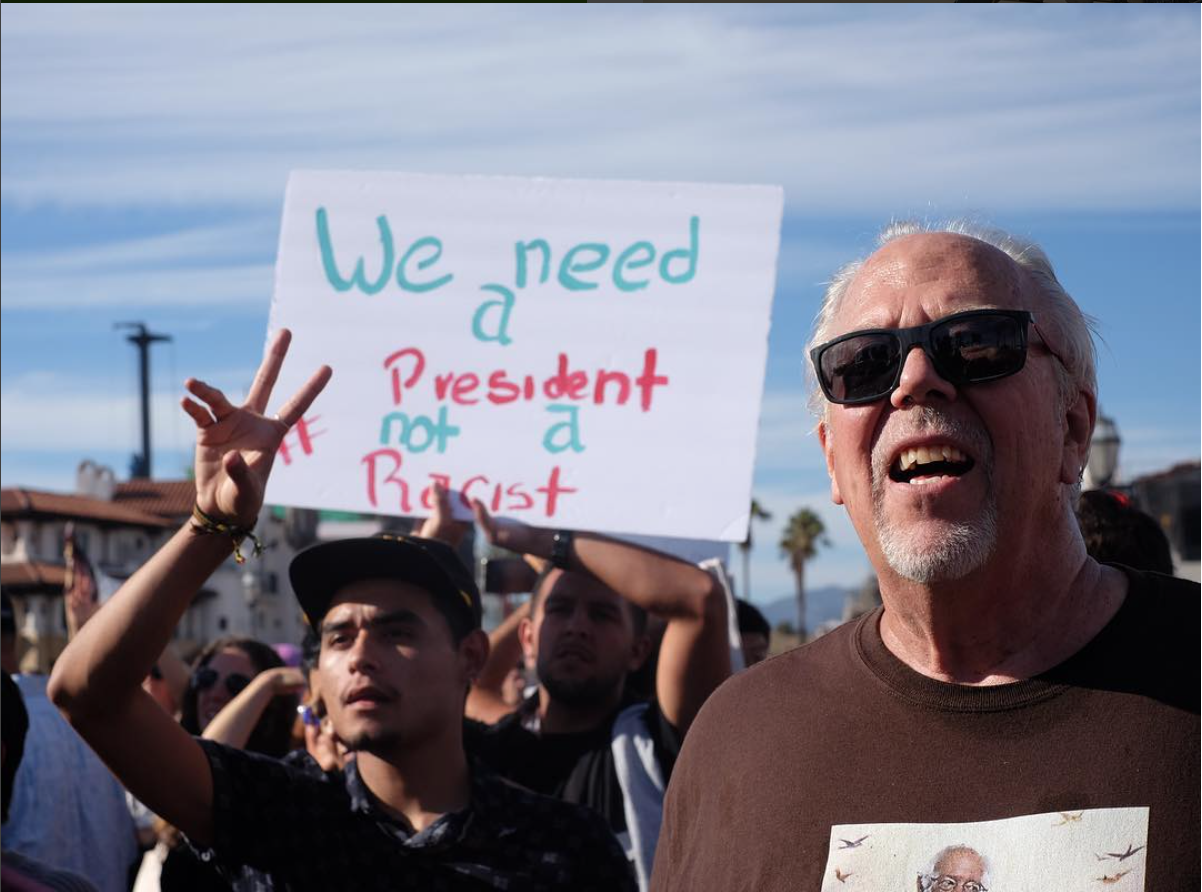  Santa Barbara, CA.&nbsp; Protestors march in solidarity against Trump in downtown SB.&nbsp; #SnapshotLives &nbsp; #fujixt1   