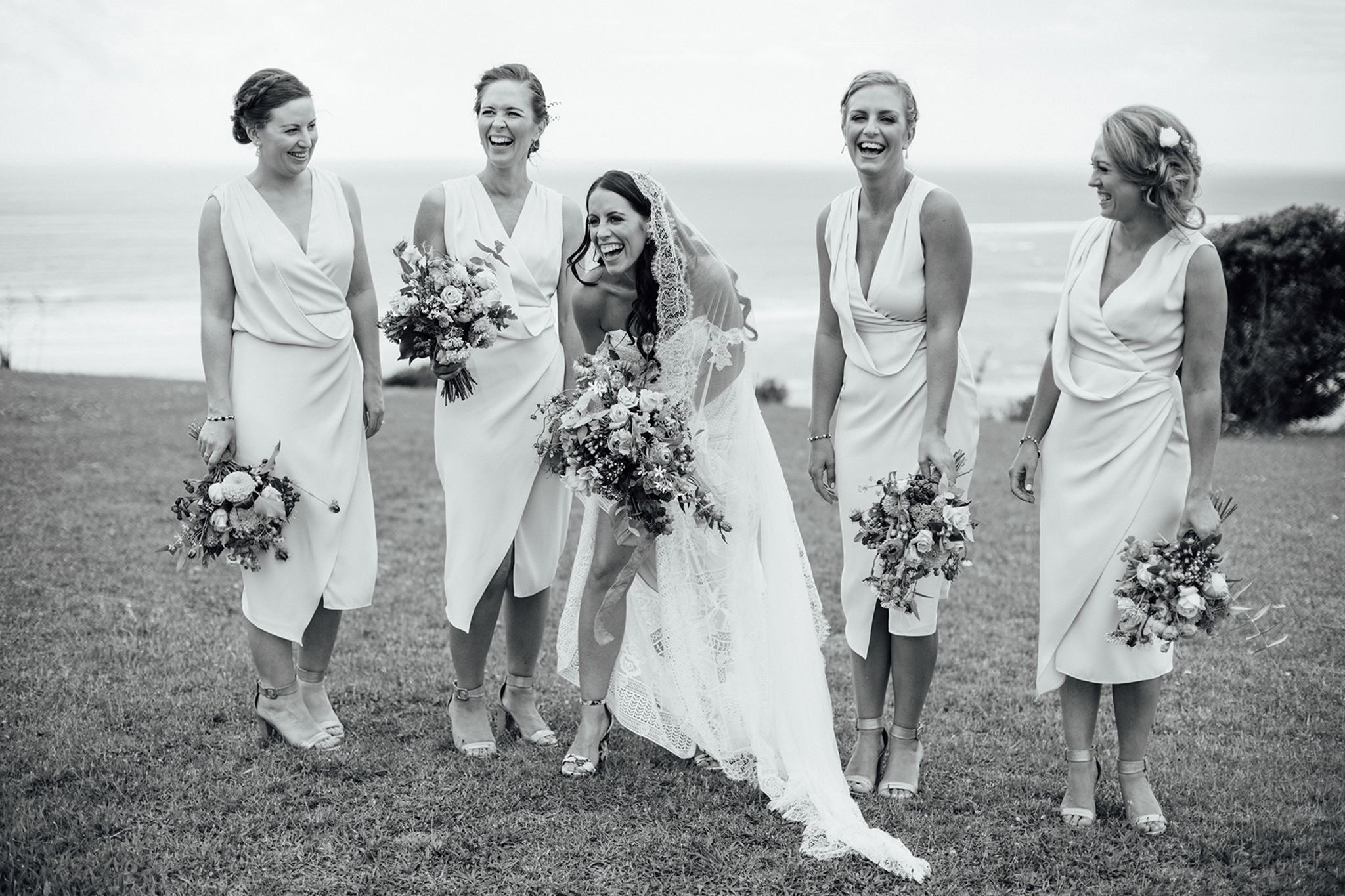 Wedding photography bridesmaids beach