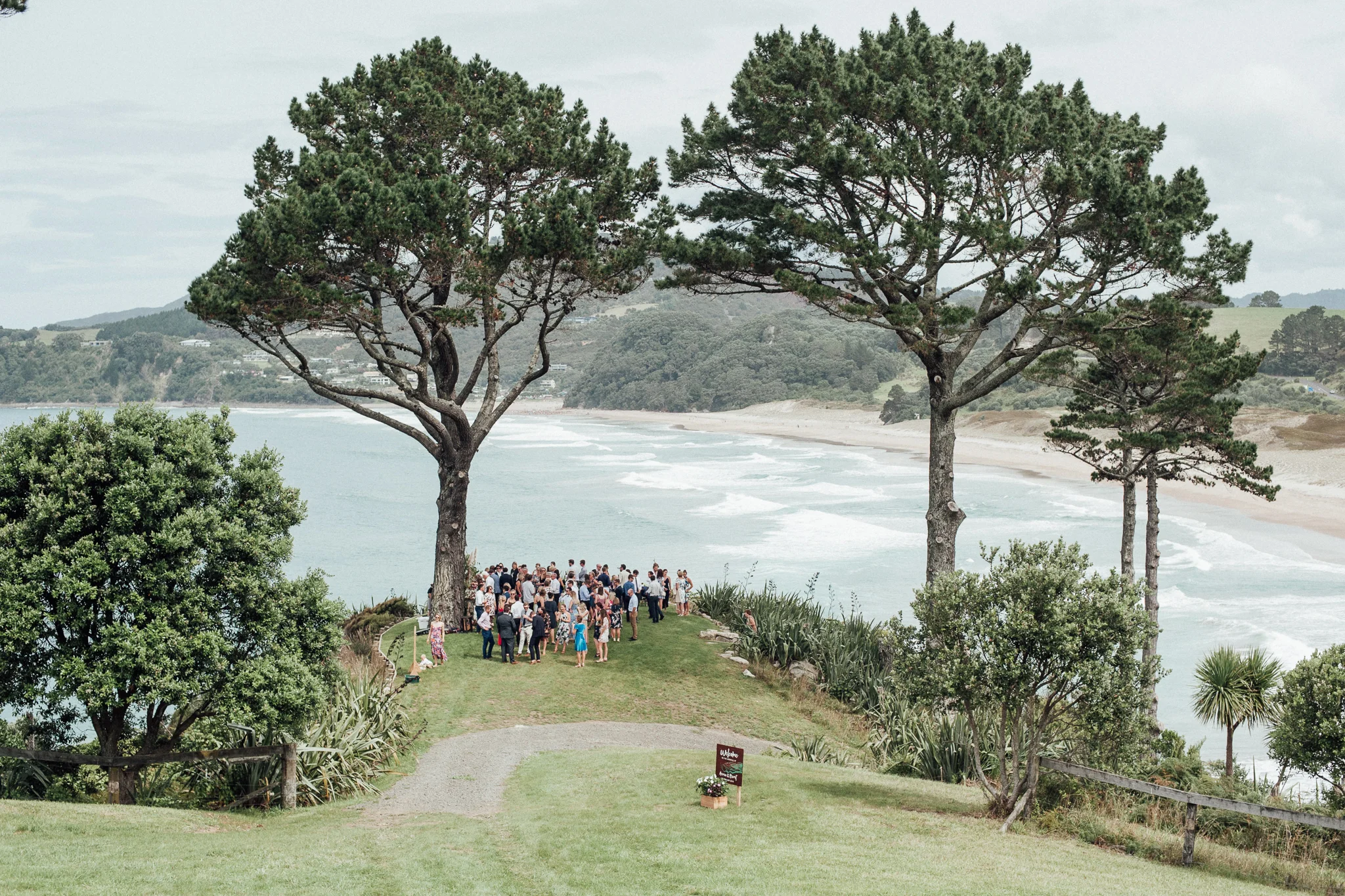 Wedding photography view ceremony Orua Beach House