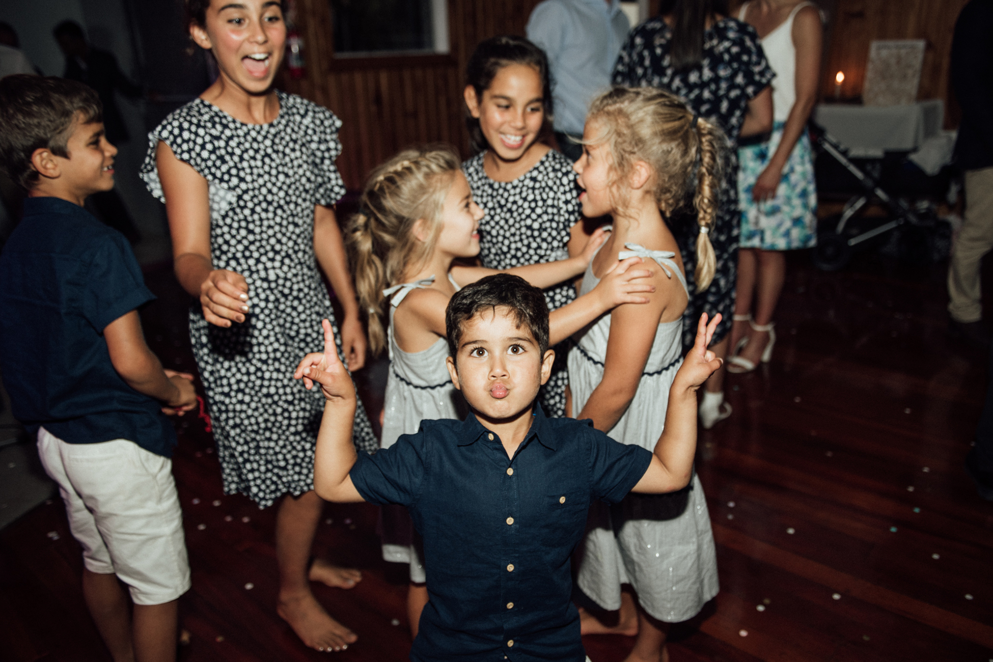 Wedding photography Waikato kids moments night dance floor