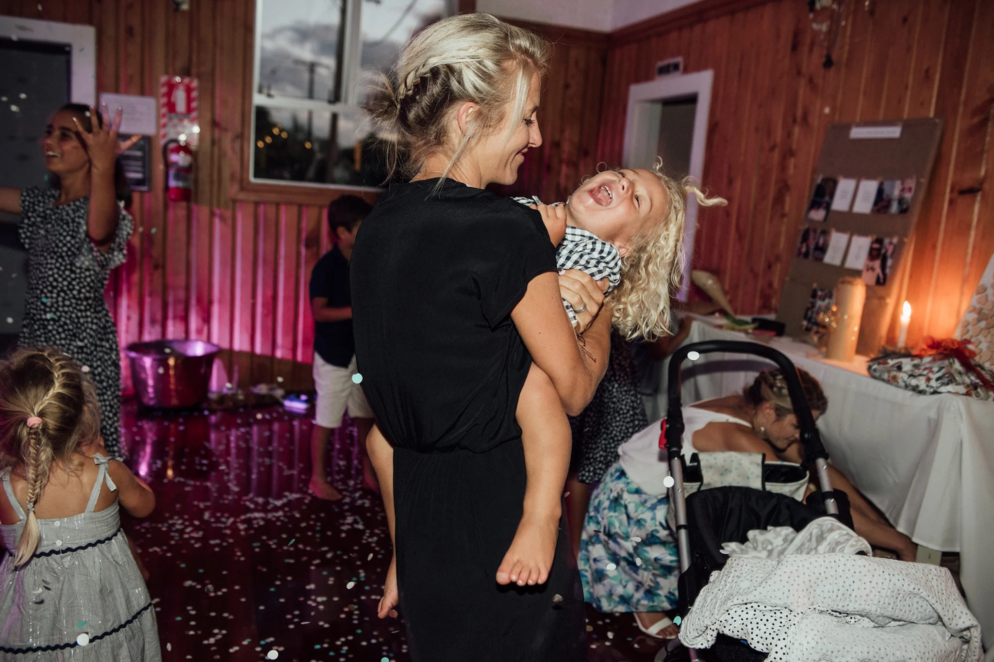 Wedding photography Waikato kids moments night dance floor